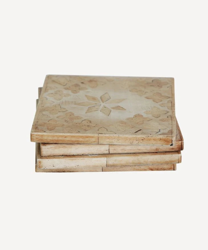 French Country Collections Flower Bone Coaster (4PC)