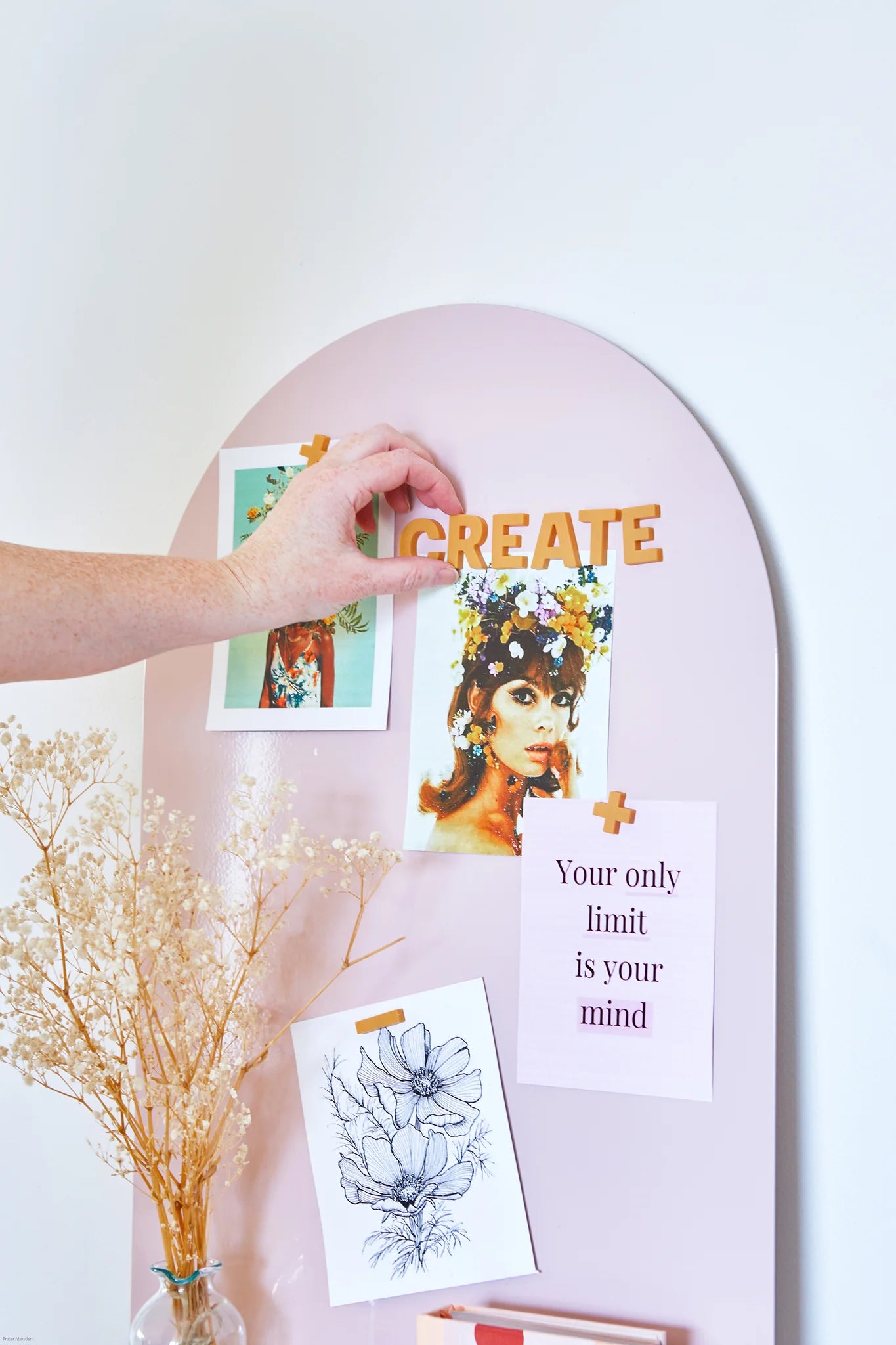 Growme Moodyboard Magnetic Board - Blush Pink