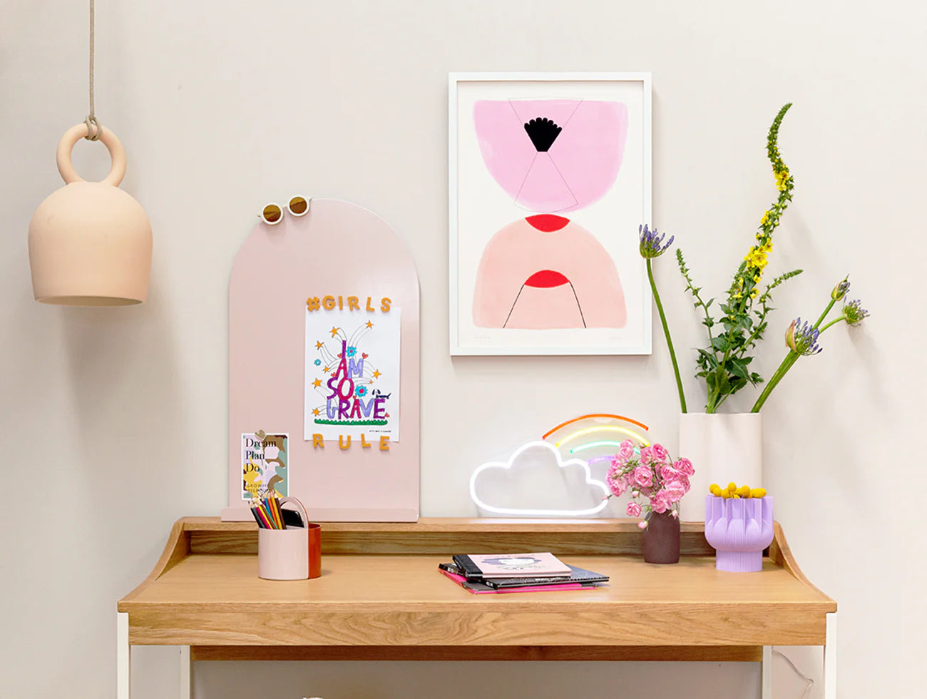 Growme Moodyboard Magnetic Board - Blush Pink