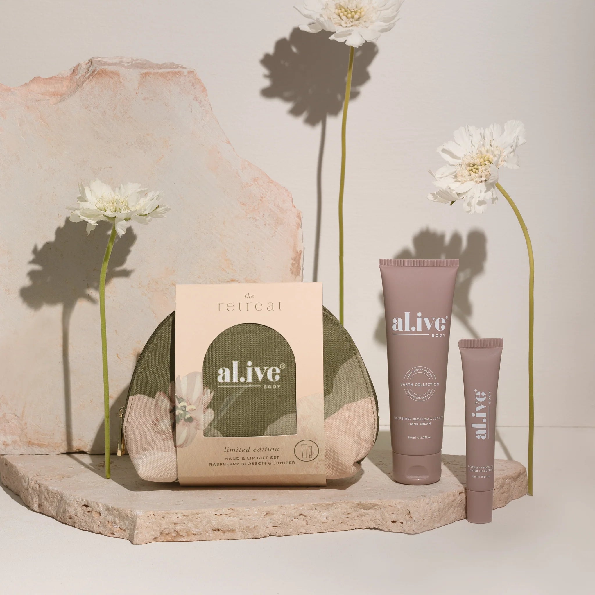 al.ive Hand & Lip Gift Set - Raspberry Blossom & Juniper