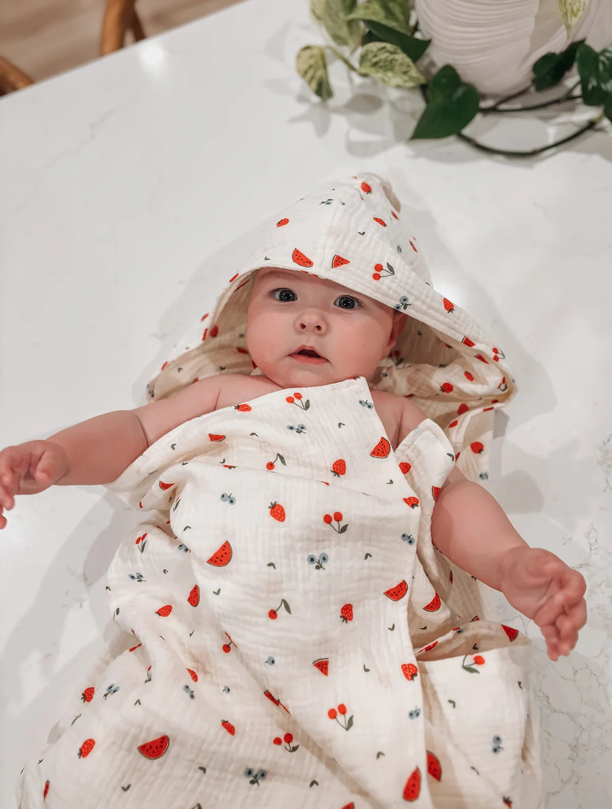 Over the Dandelion Hooded Towel Organic Muslin Sweet Pickings