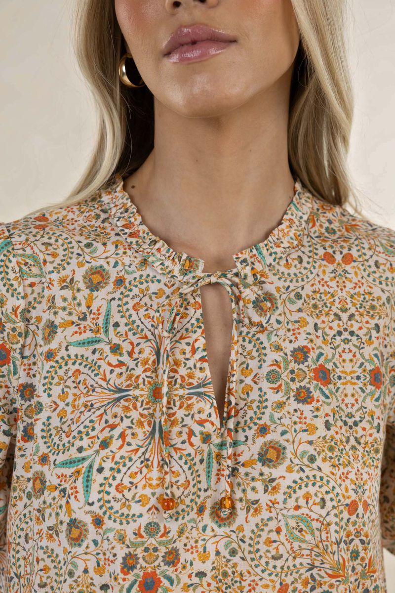 Humidity Rumi Smock Dress Almond Print
