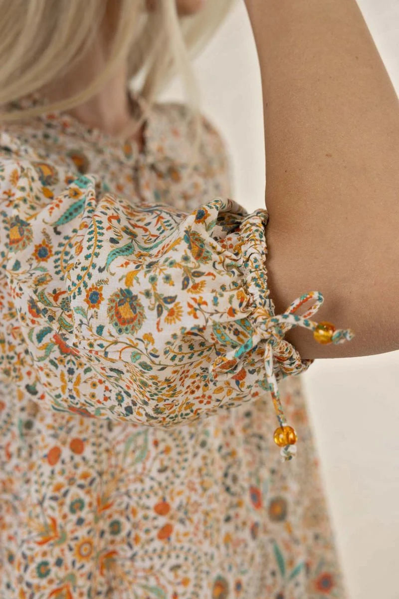 Humidity Rumi Smock Dress Almond Print