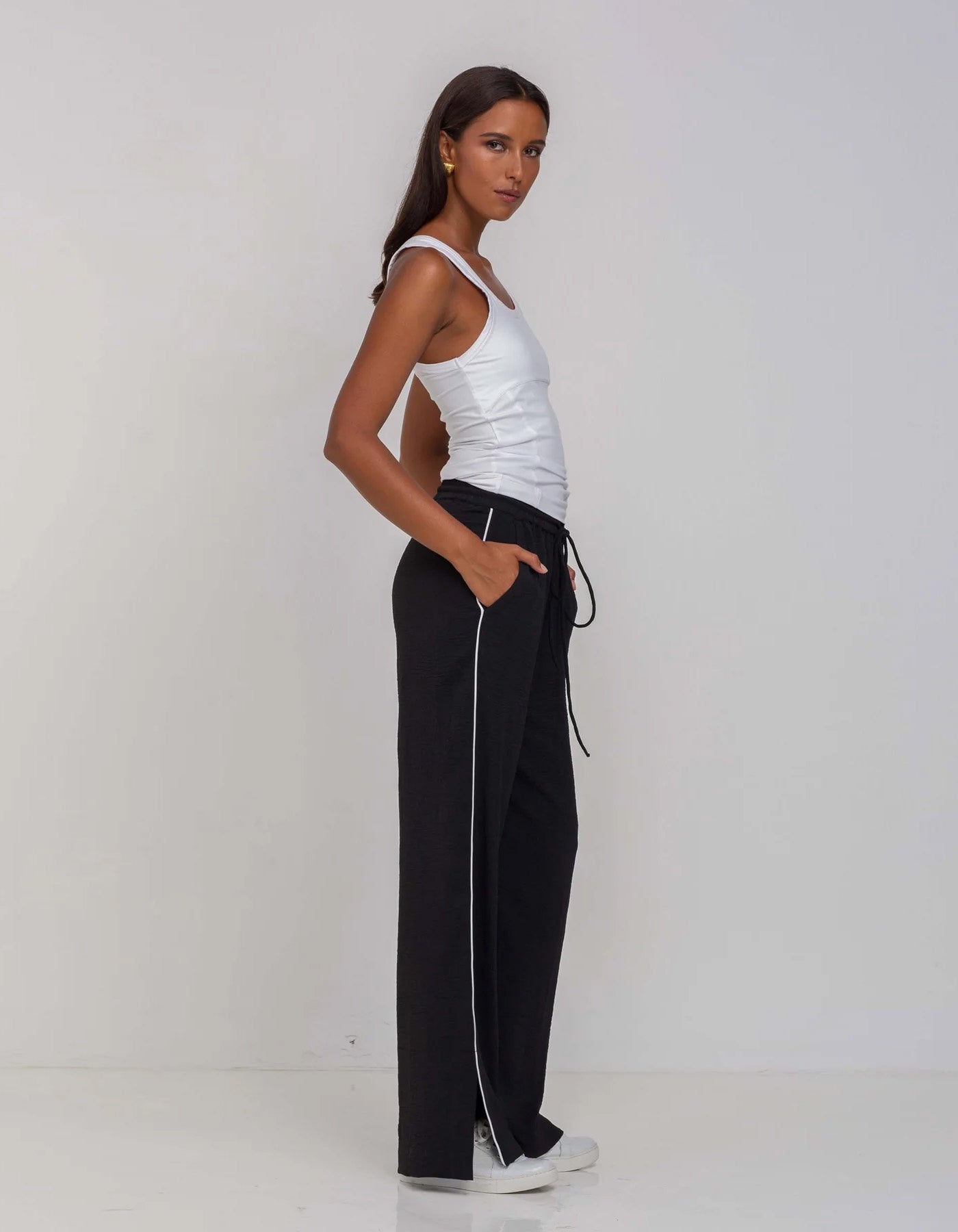 BLAK Hypnotic Pant Black with White Stripe