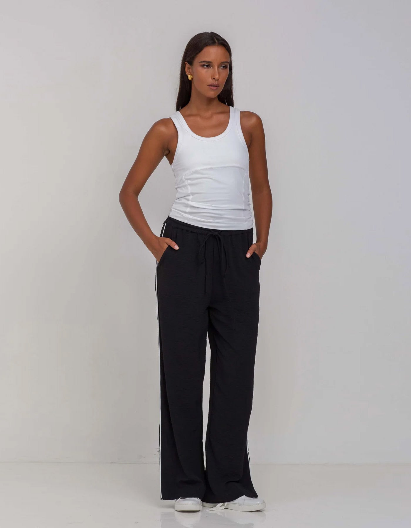 BLAK Hypnotic Pant Black with White Stripe