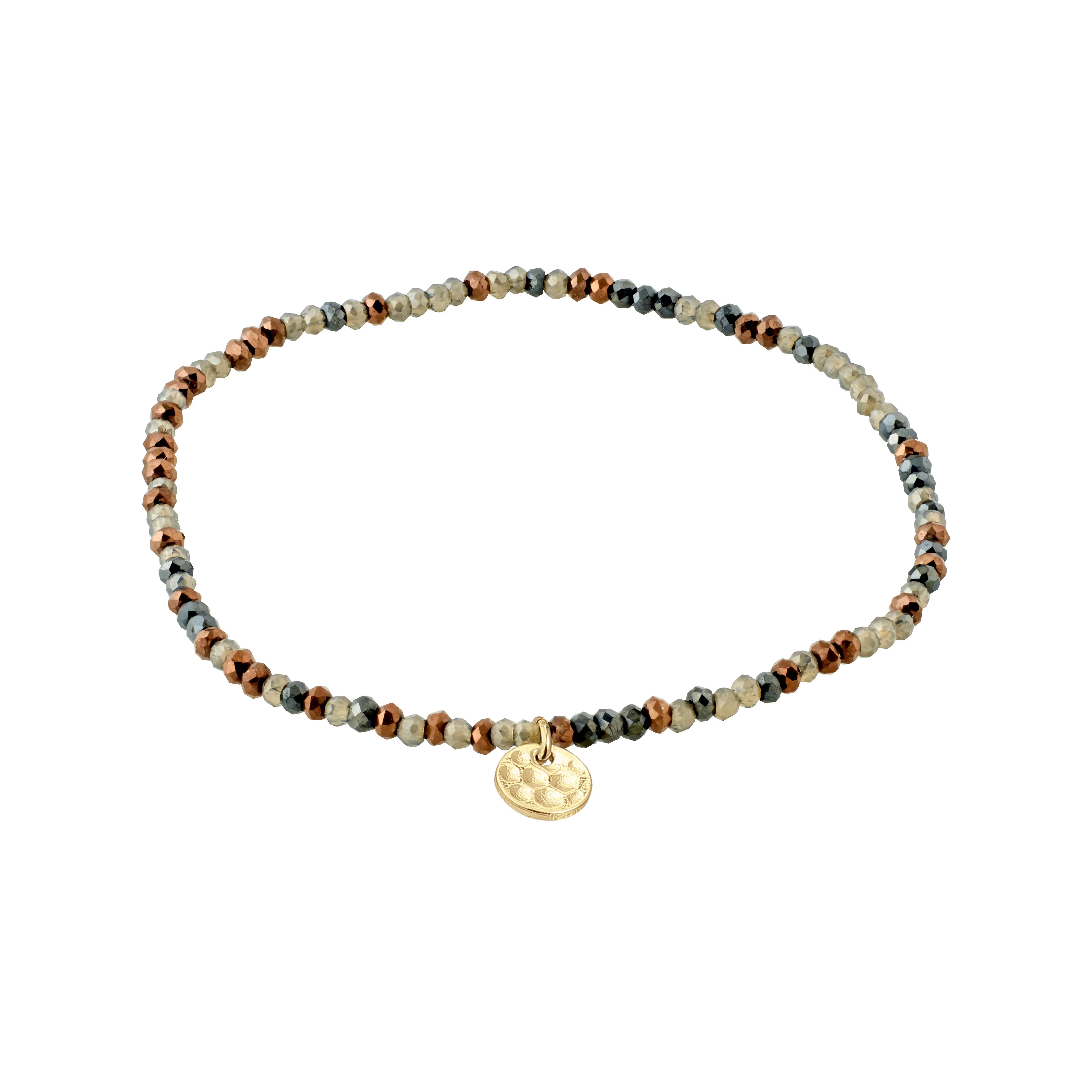 Pilgrim Indie Bracelet - Gold Plated - Grey