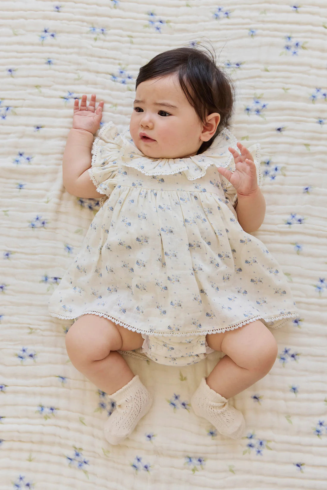 Jamie Kay Organic Cotton Muslin Frannie Playsuit - Molly Blue