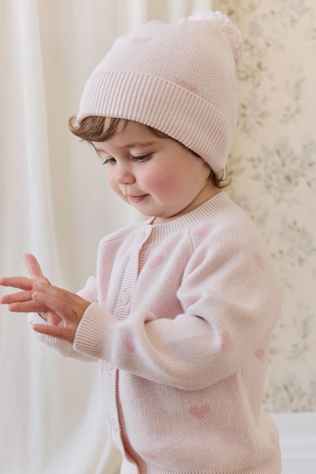 Jamie Kay Kate Cardigan - Kate Heart Jacquard Cotton Candy