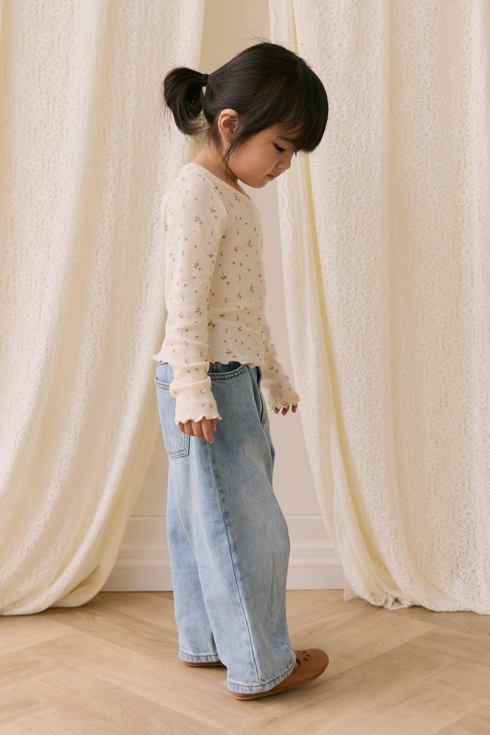 Jamie Kay Organic Cotton Fine Rib Agathe Top - Dina Antique