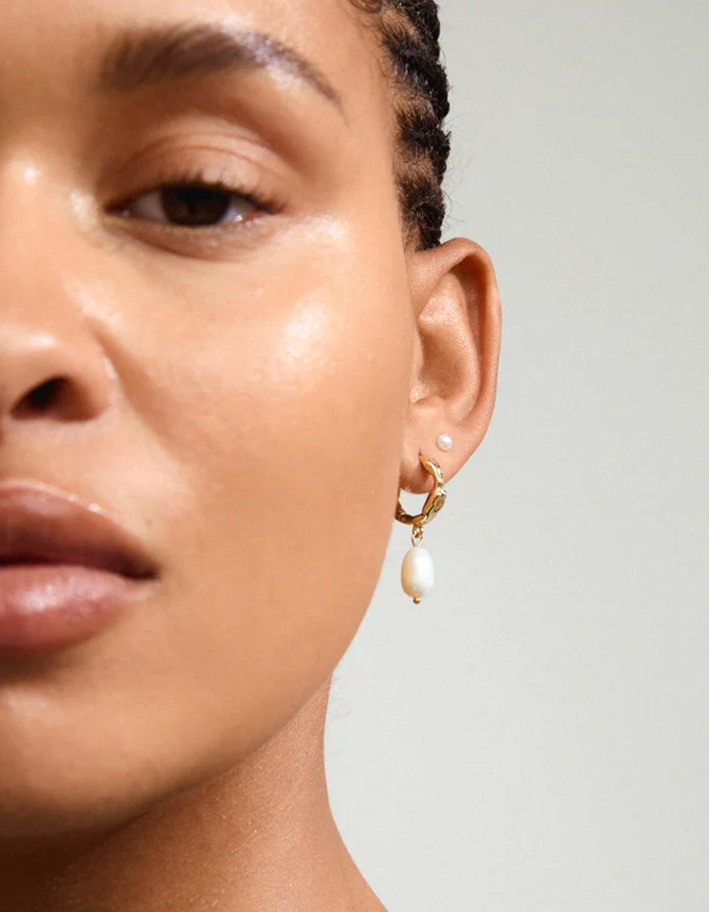 Pilgrim Jonne Pearl Earrings 2-in-1 Set Gold Plated White