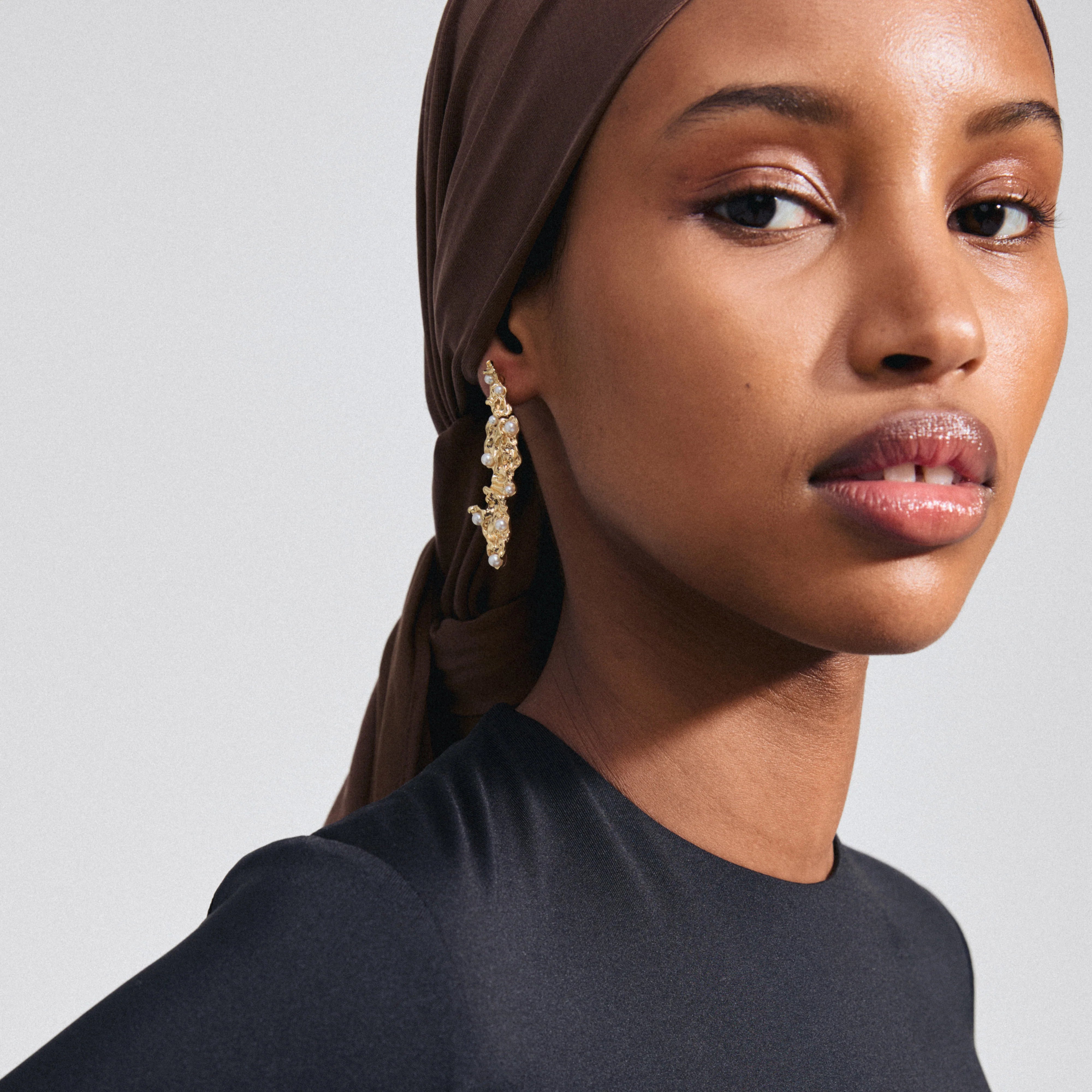 Pilgrim Jude Recycled Earrings - White - Gold Plated