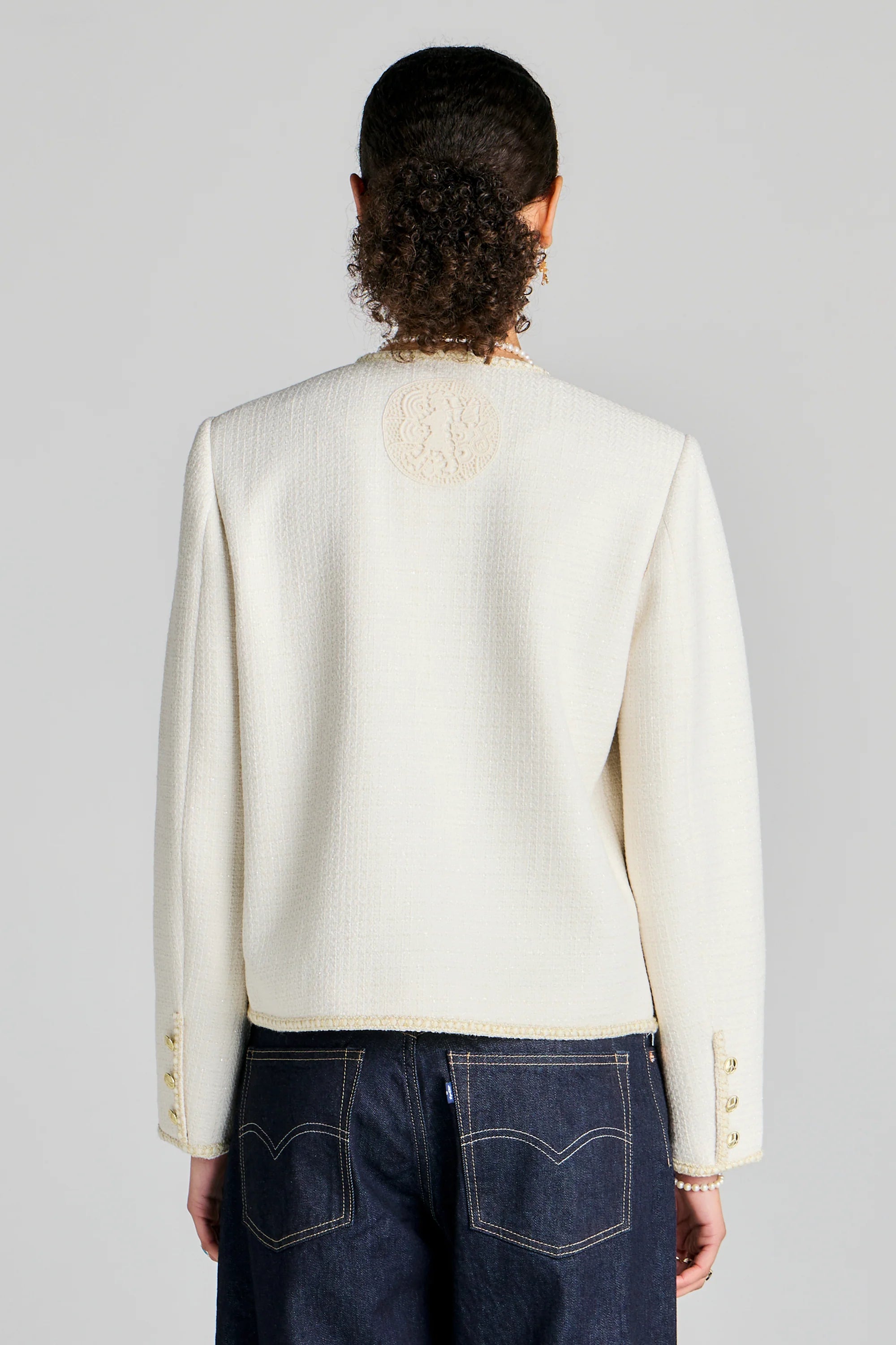 Karen Walker Bouclé Jacket Cream