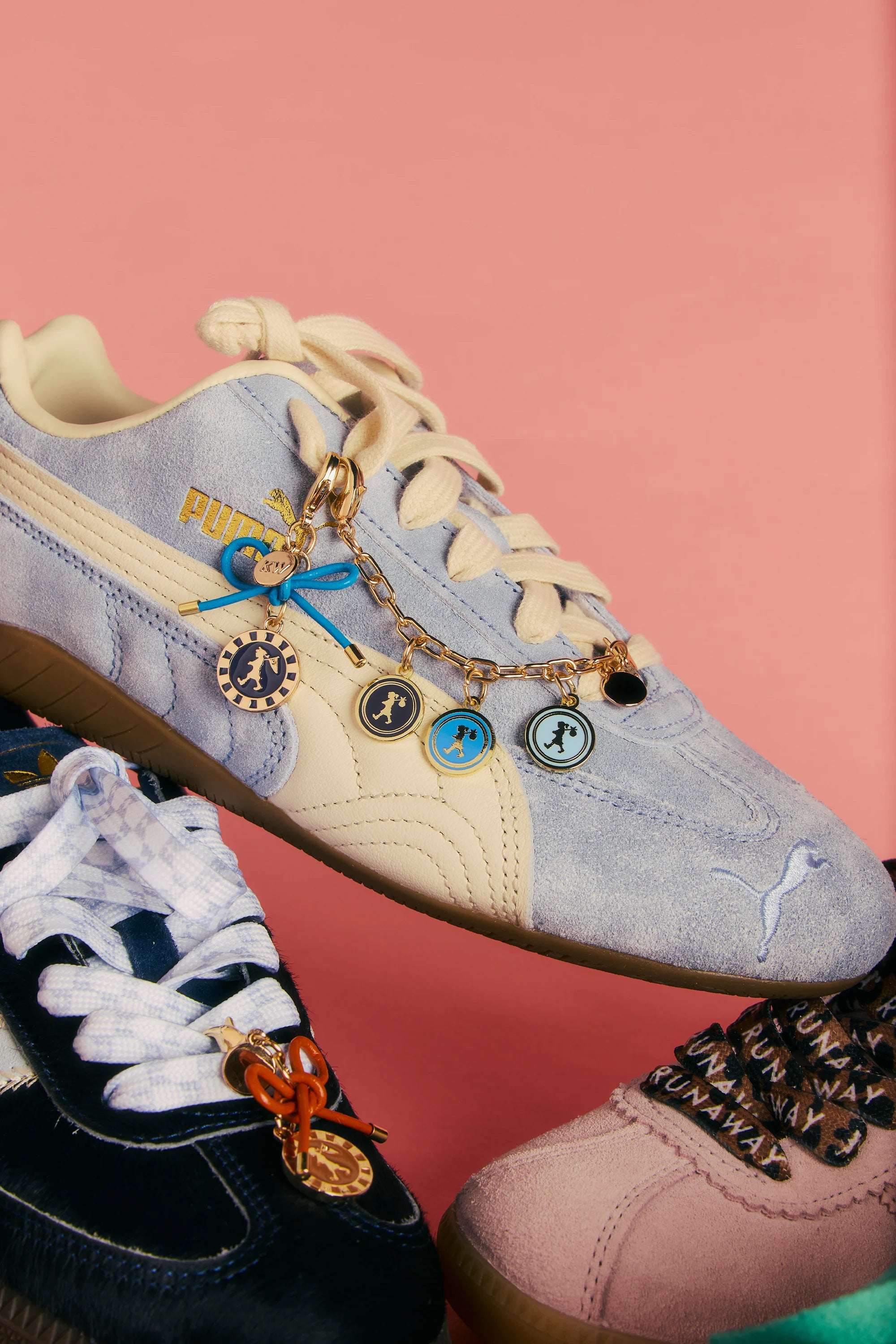 Karen Walker Coins Chain Charm Gold Blue/Multi