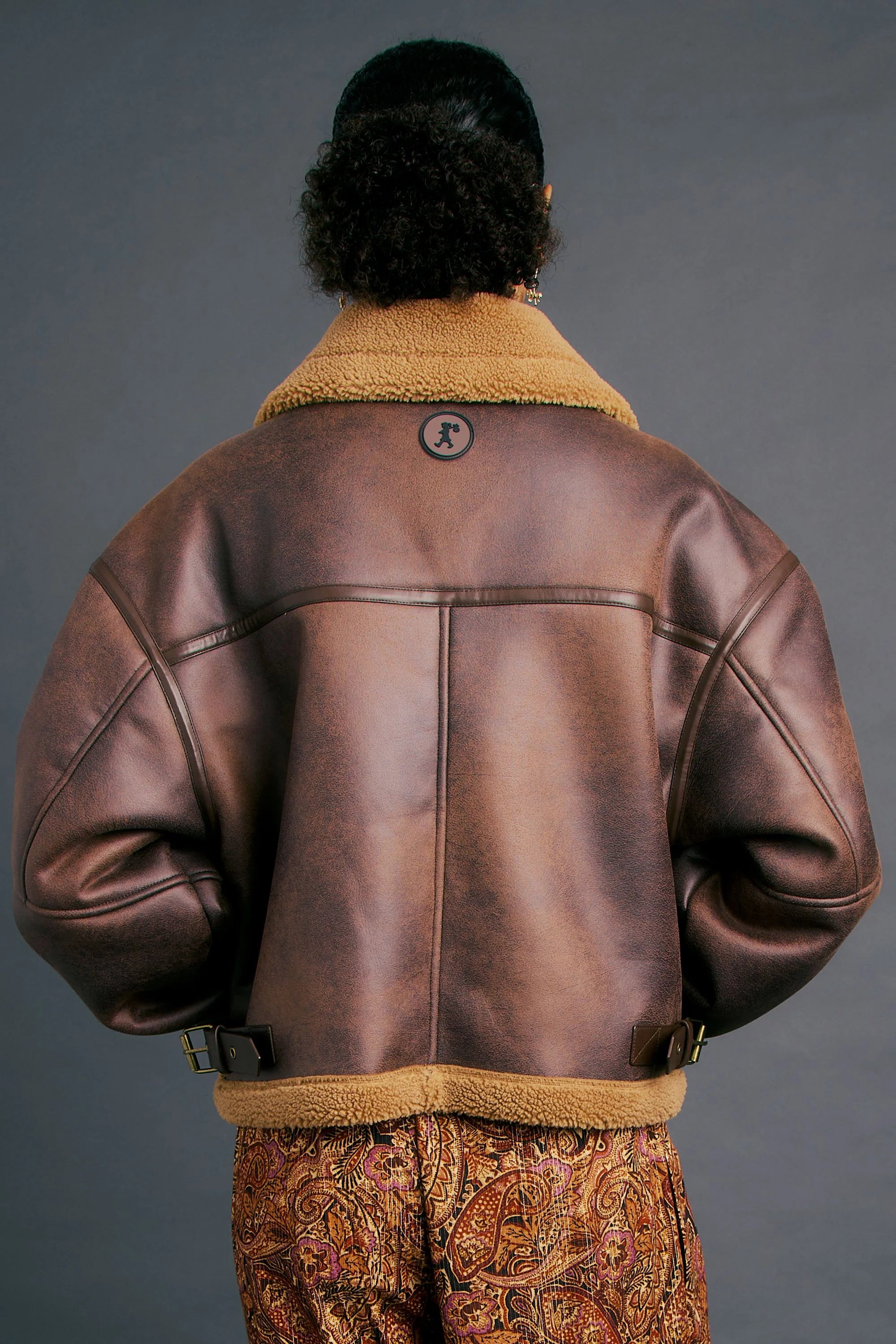 Karen Walker Cropped Aviator Jacket Brown/Chestnut