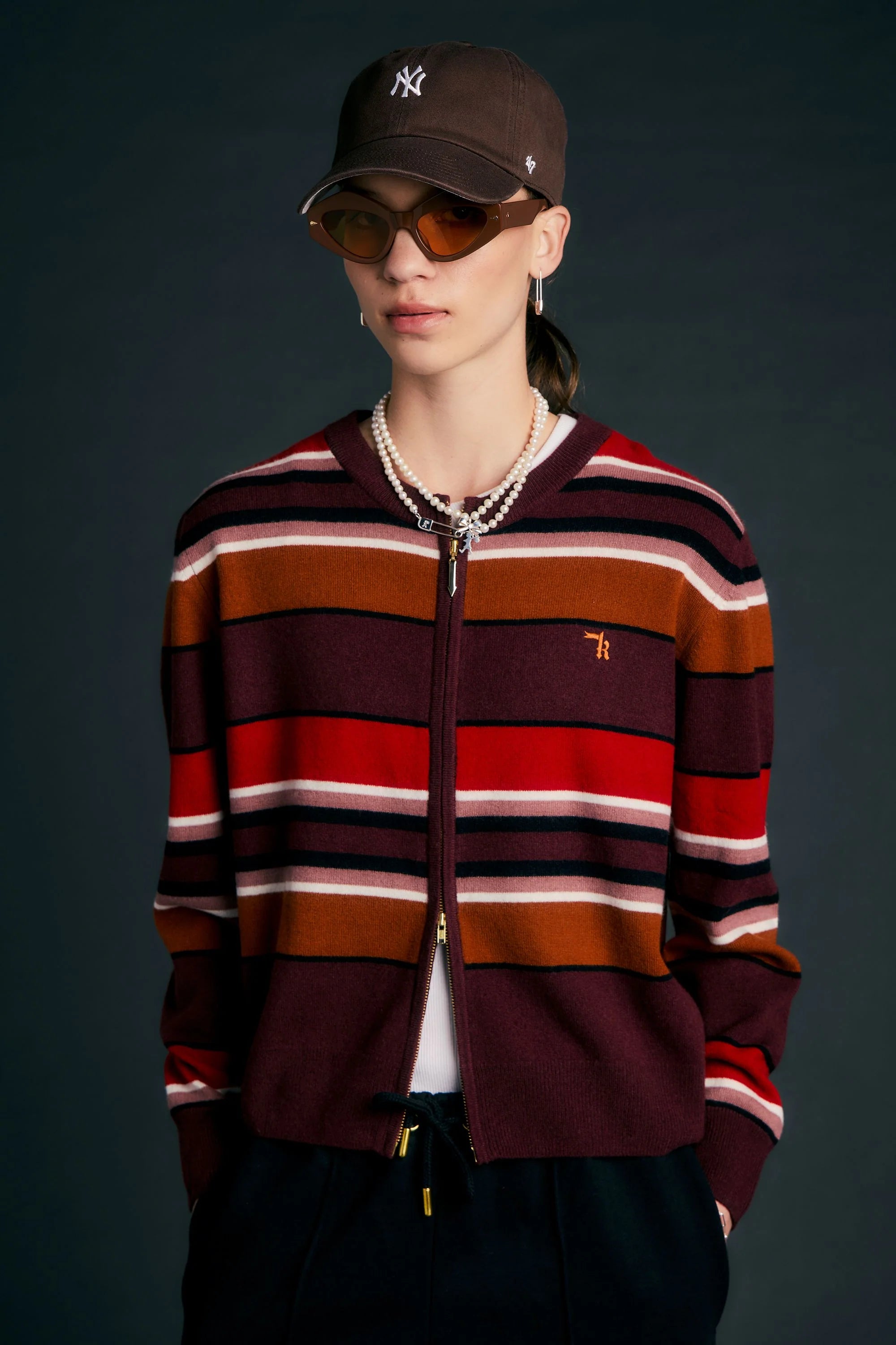 Karen Walker Elodie Cardigan Poppy Stripe