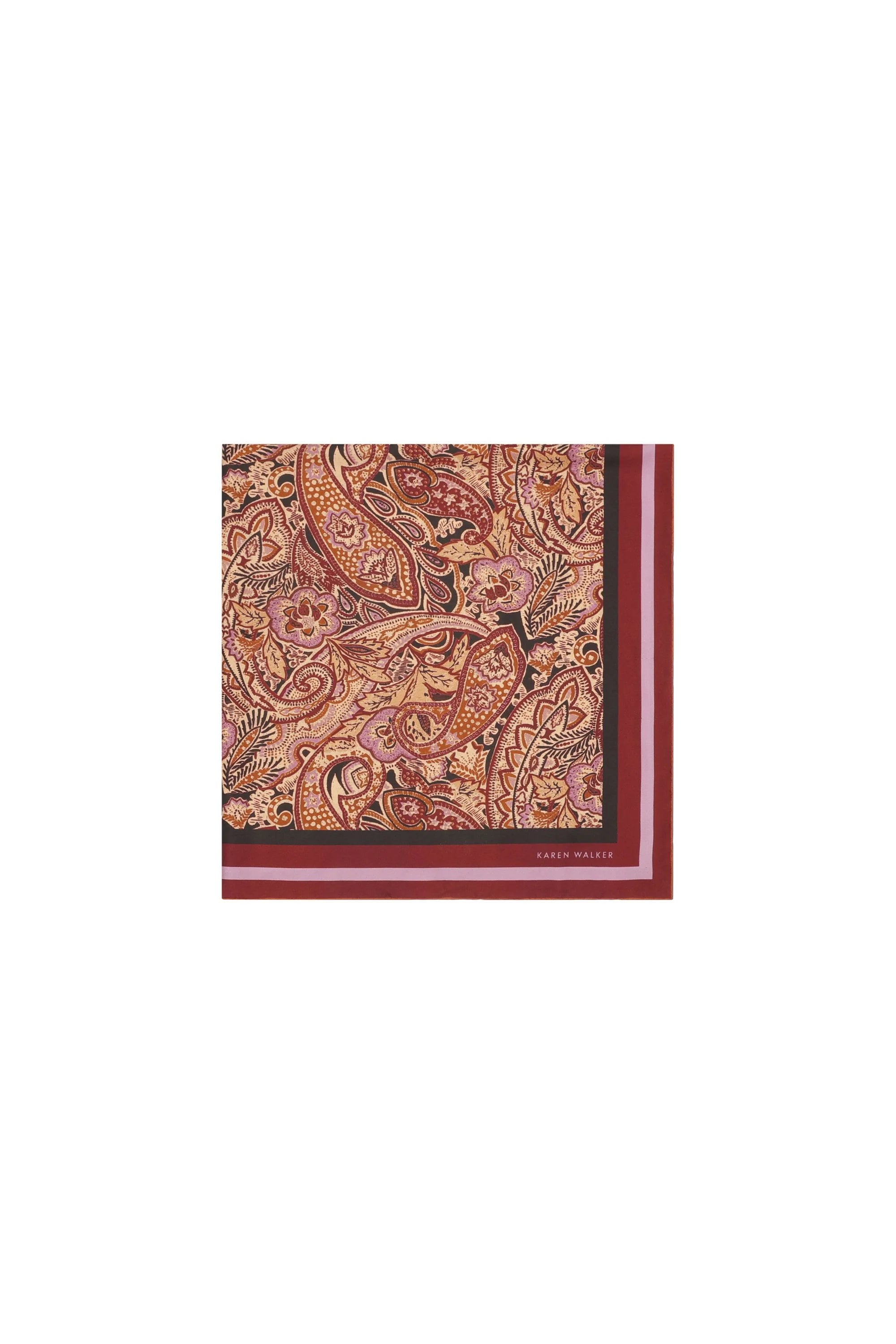 Karen Walker Paisley Classic Silk Scarf Burgundy