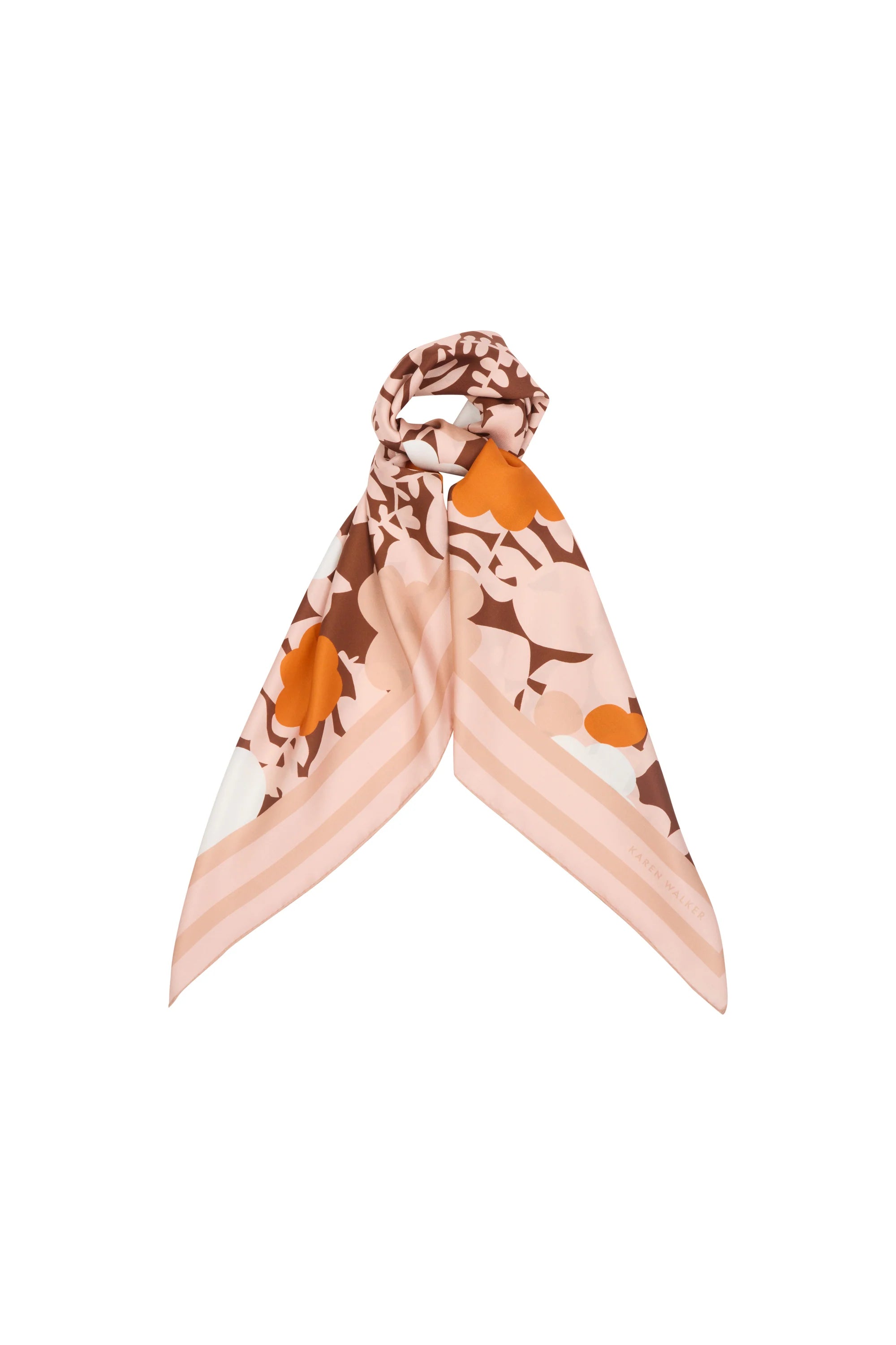 Karen Walker Perfect Day Floral Classic Silk Scarf Pink