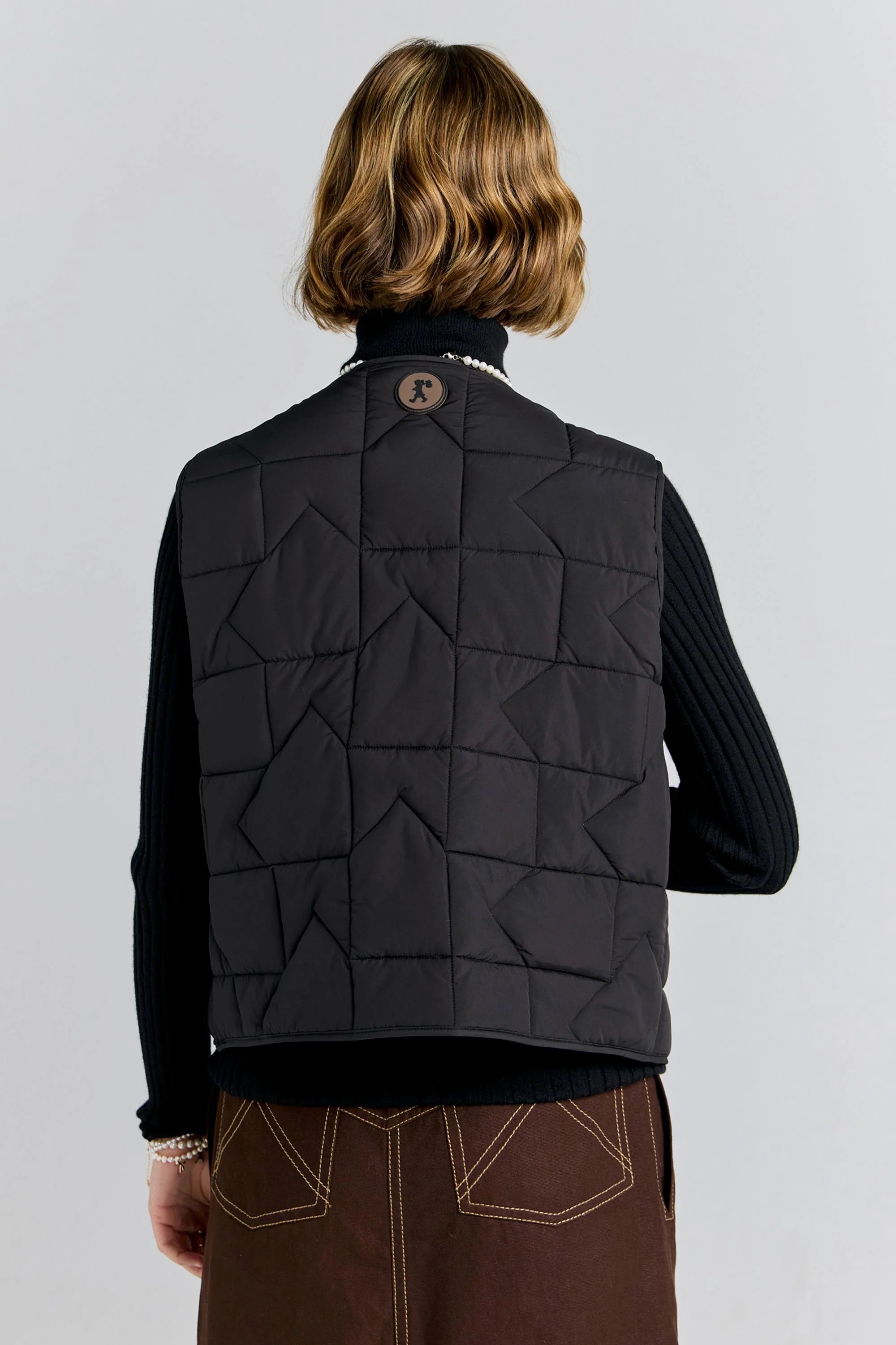 Karen Walker Quilted Drift Vest Black