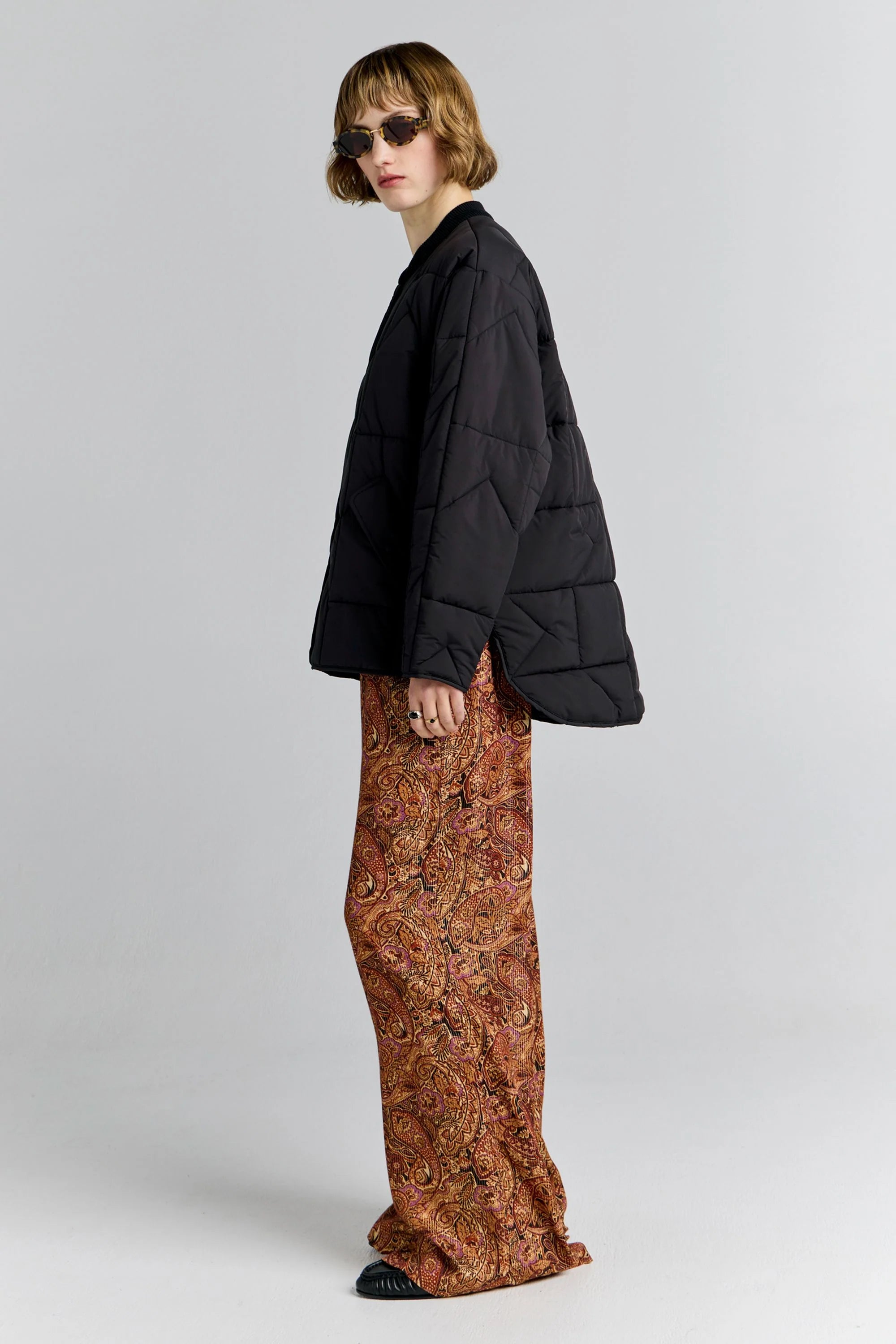 Karen Walker Quilted Monogram Jacket Black/Brown