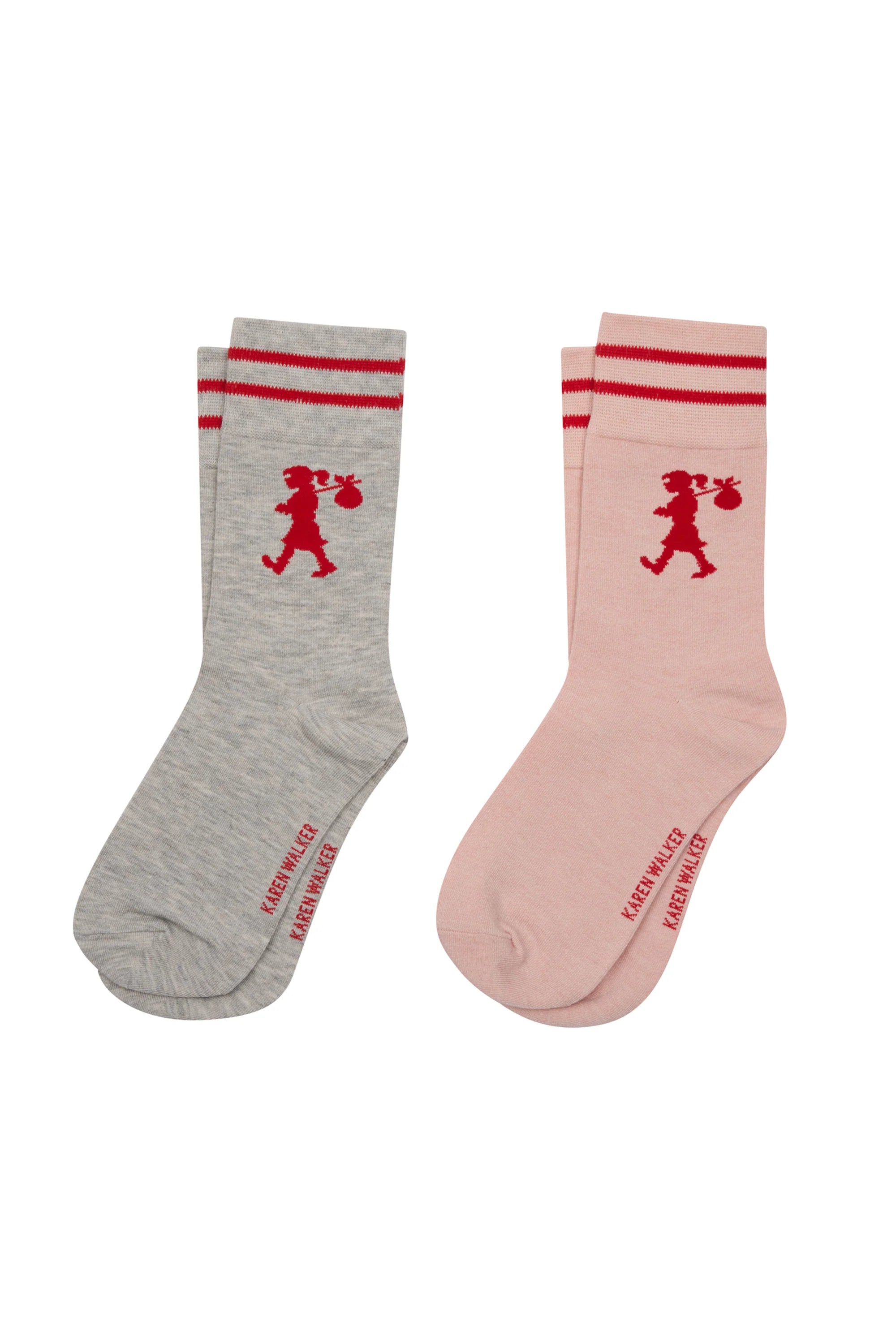 Karen Walker Runaway Girls 2 Pack Grey/Blush/Red