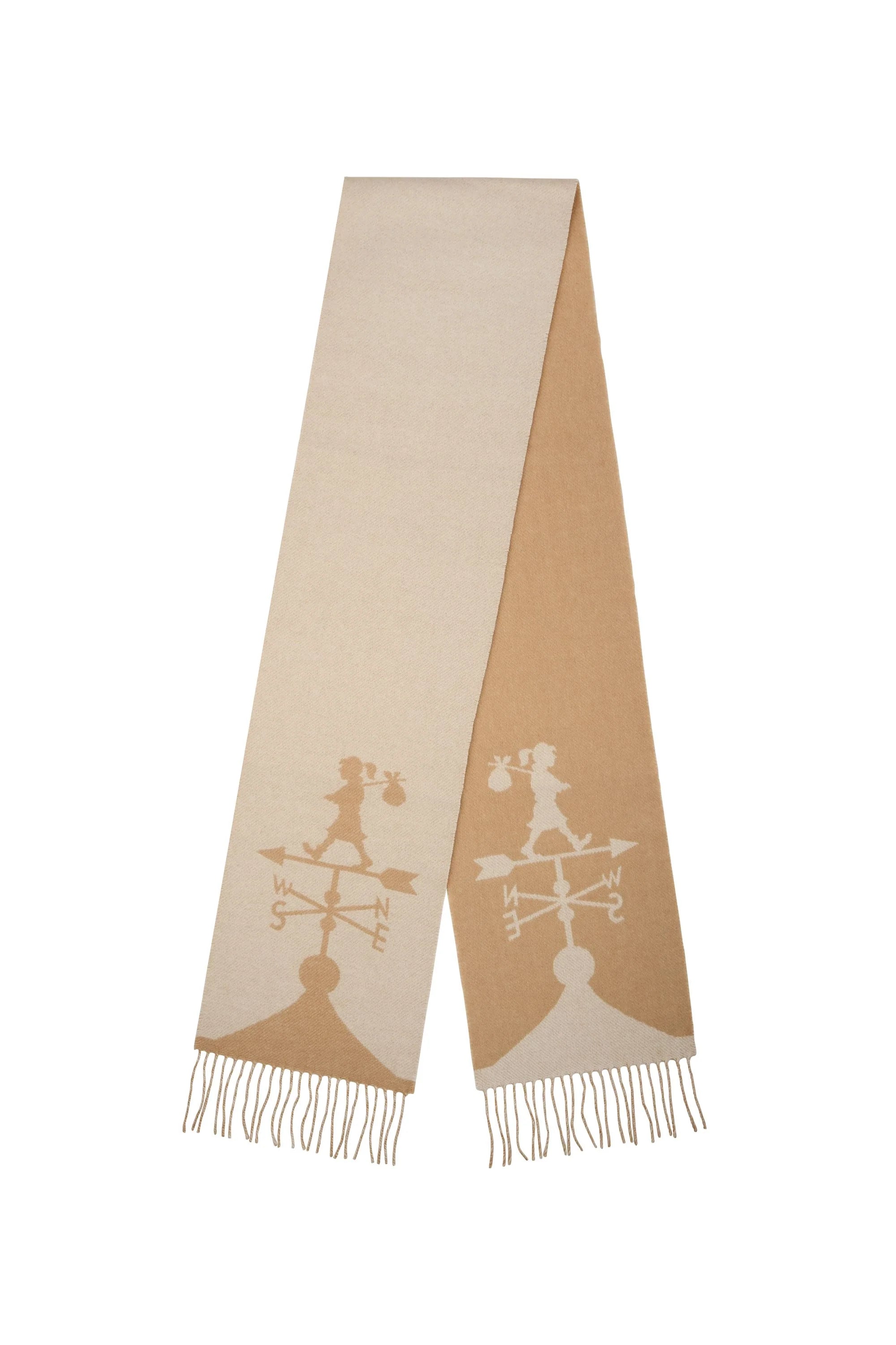 Karen Walker Weather Shop Jacquard Scarf Cream/Tan One Size