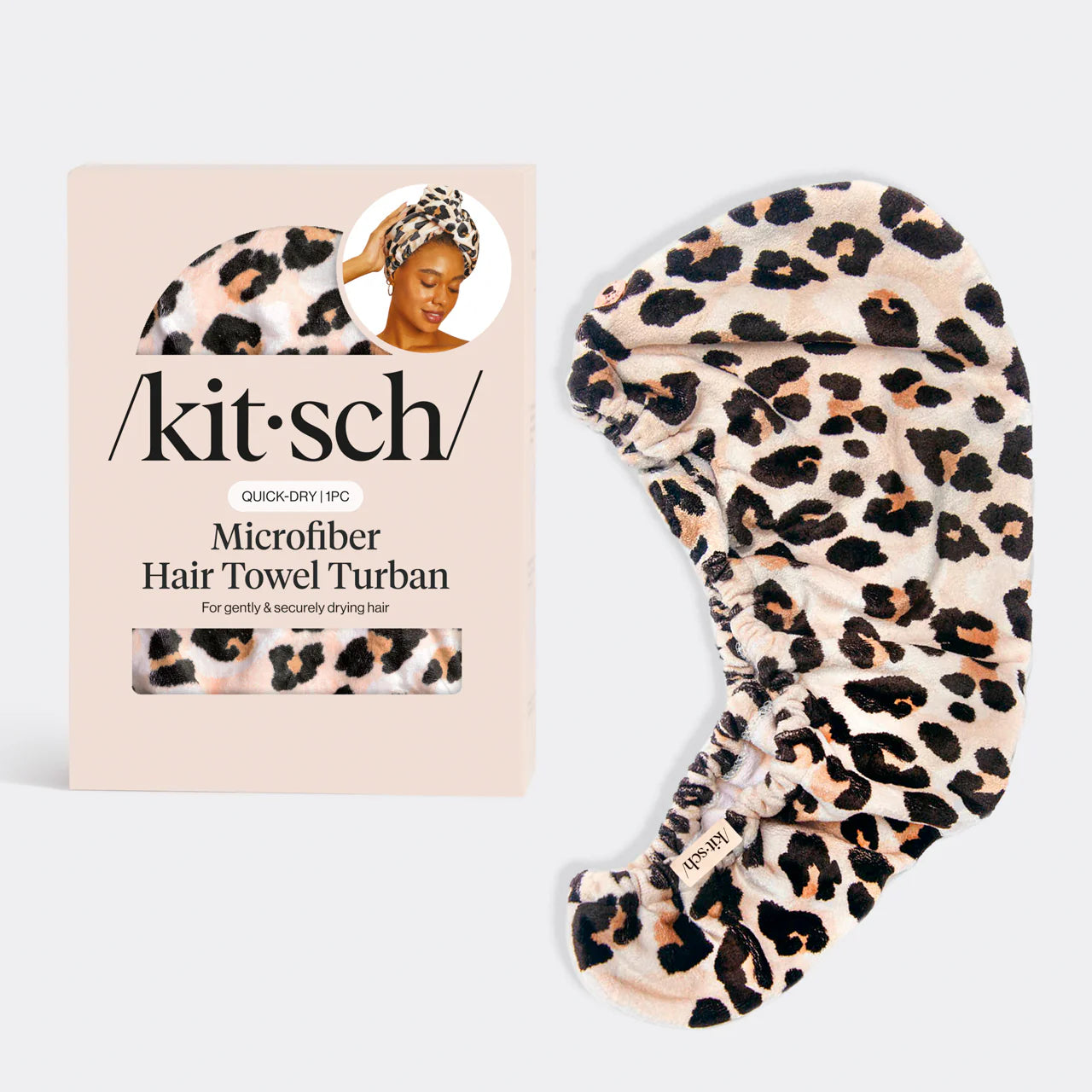 Kitsch Microfiber Quick-Dry Hair Towel Turban Leopard