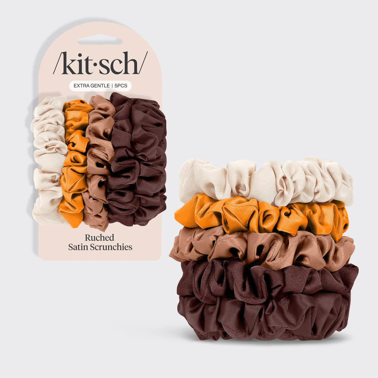 Kitsch Satin Petite Scrunchies 5 pc Set Sedona