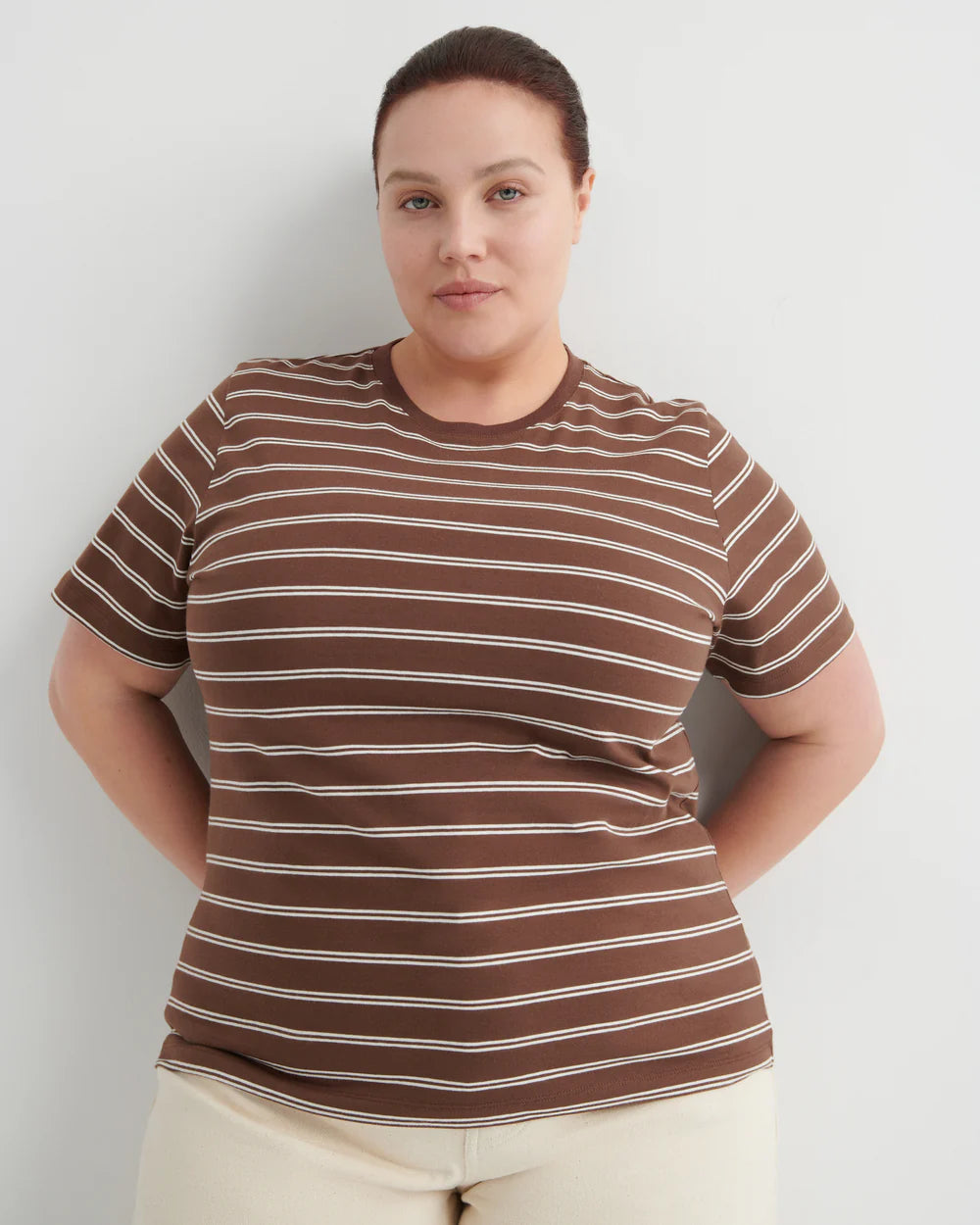Kowtow Classic Tee Brown Stripe