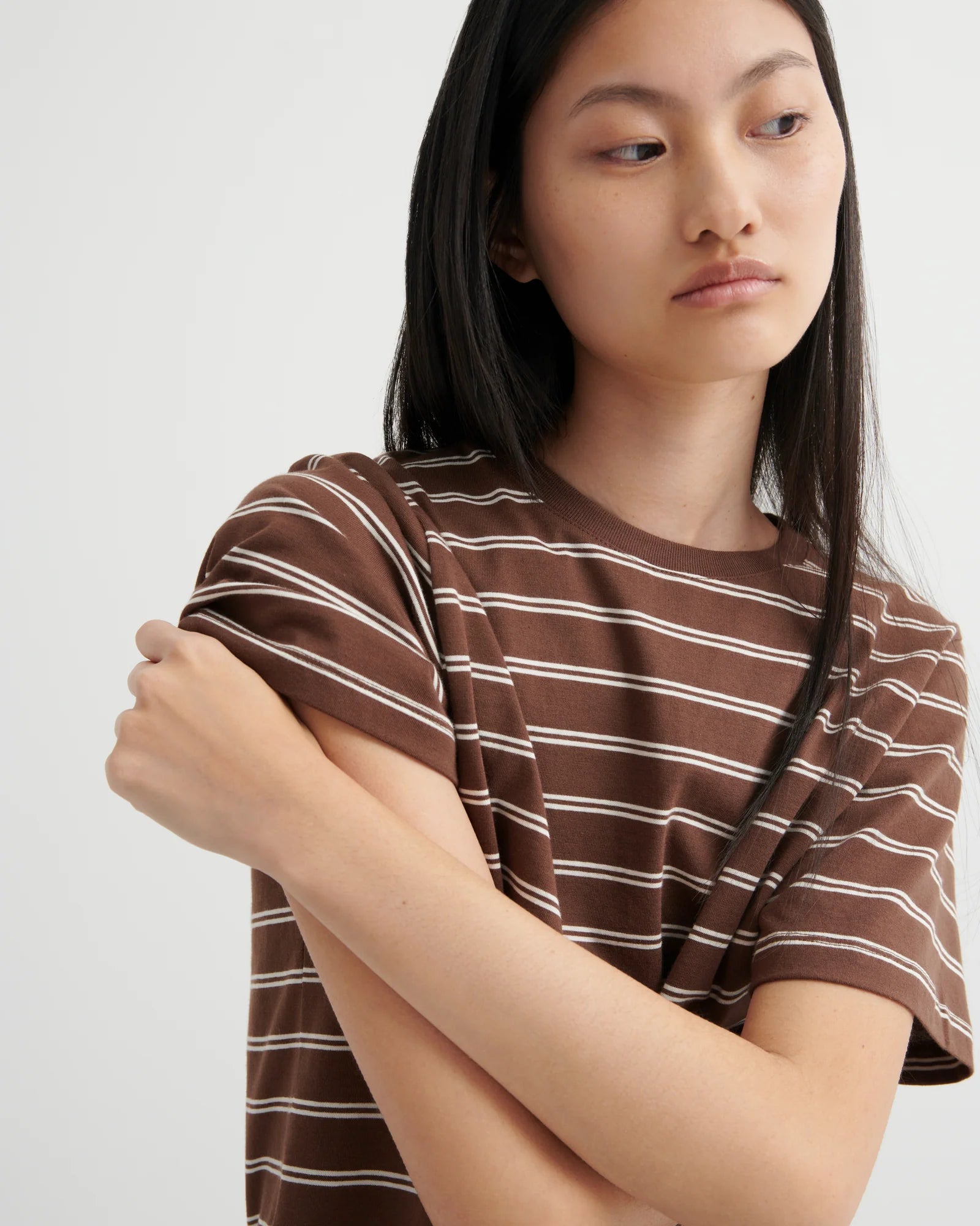 Kowtow Classic Tee Brown Stripe