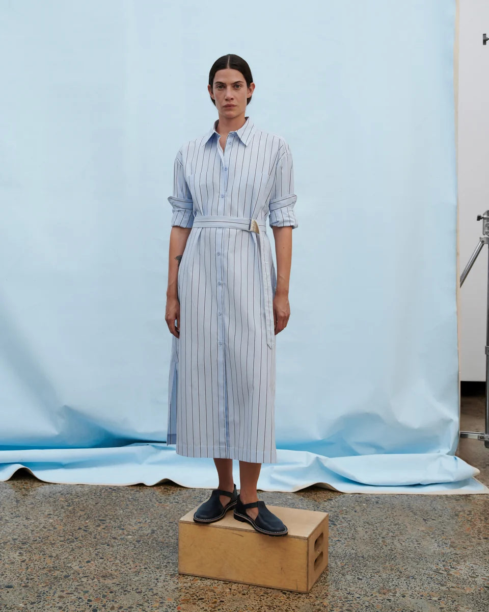 Kowtow Elementary Dress Cloud Stripe