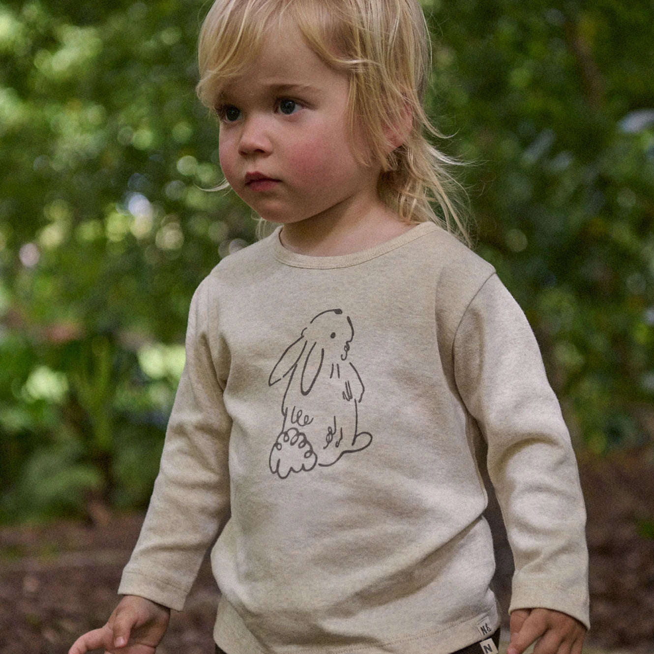Nature Baby Long Sleeve River Tee Bramble Bunny Print