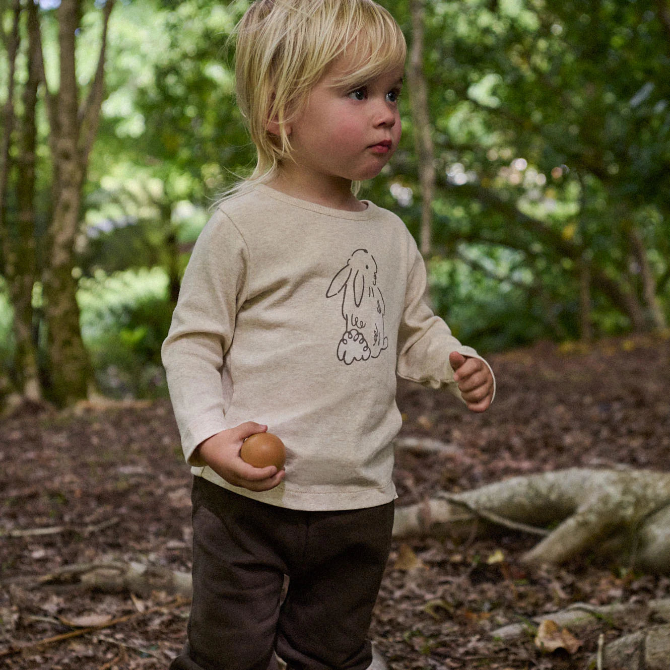 Nature Baby Long Sleeve River Tee Bramble Bunny Print