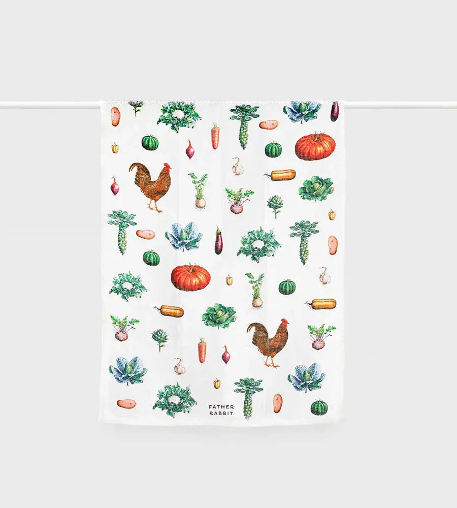 Lettuce Tea Towel Vintage Vegetables
