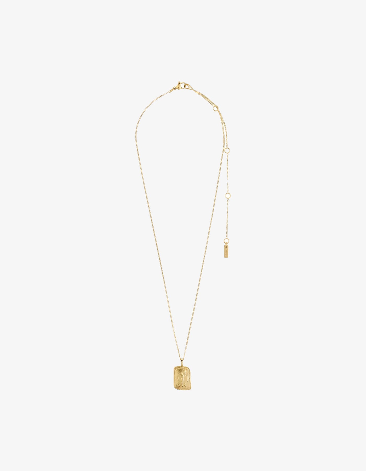 Pilgrim Rectangle Recycled Zodiac Sign Necklace - Gold Plated