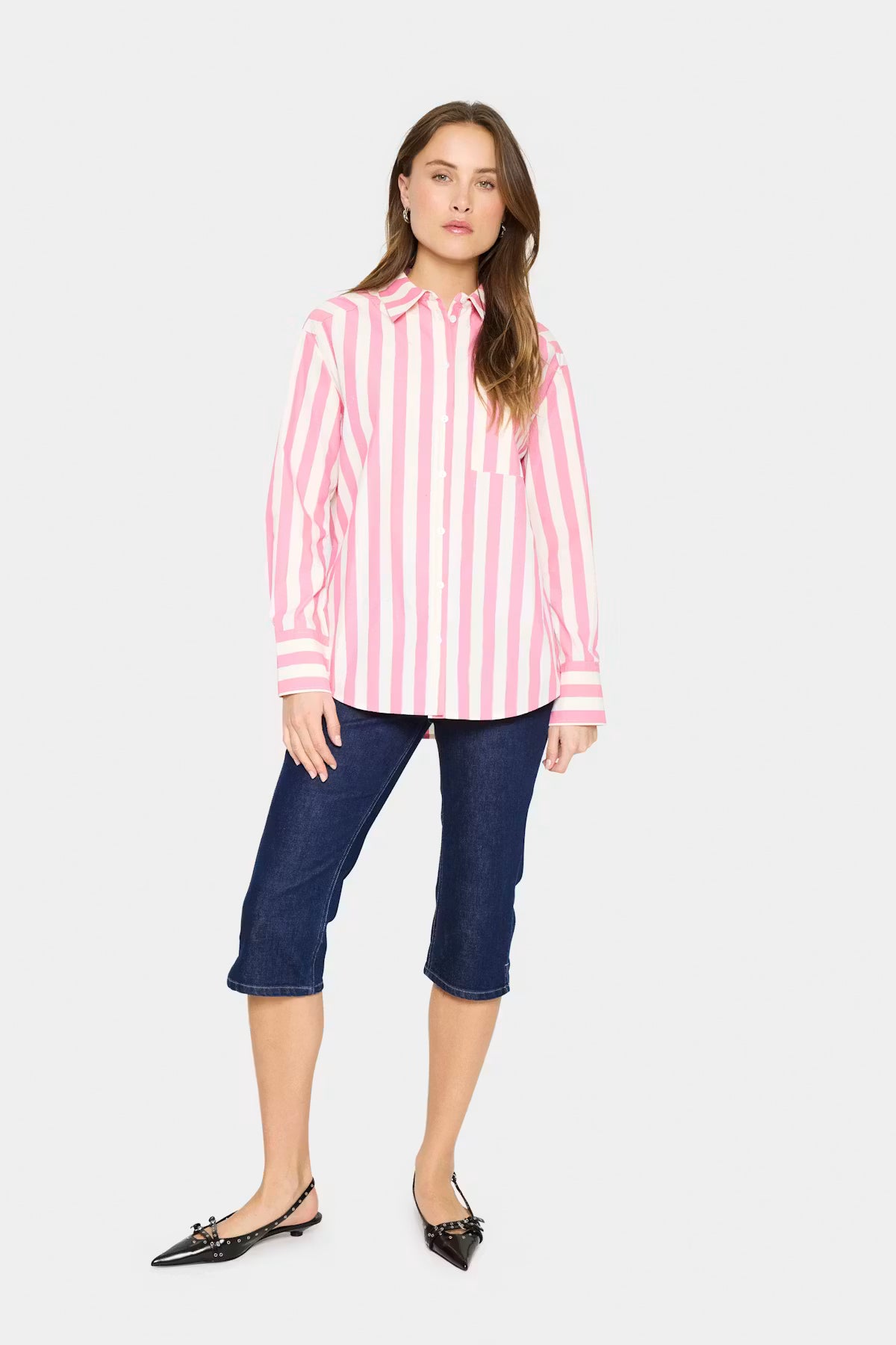 Saint Tropez Lieke SZ Shirt Fruit Dove Ice Stripe Pink