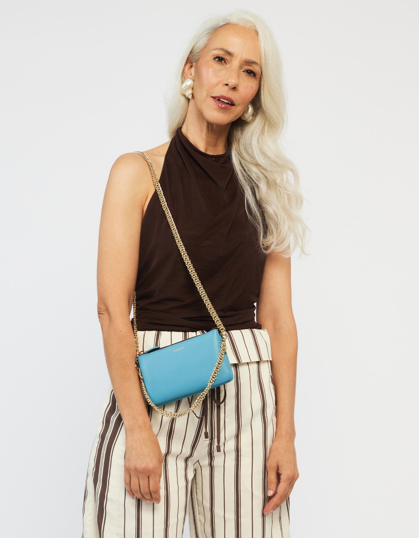 Saben Lily Crossbody Wave + Gold Curb Chain
