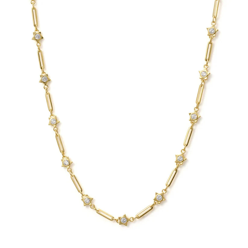 Lindi Kingi Paperclip and Embellished Star Necklace | Gold