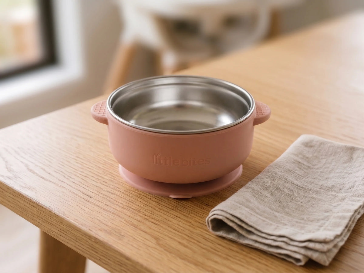 Little Bites Suction Bowl + Lid Blush