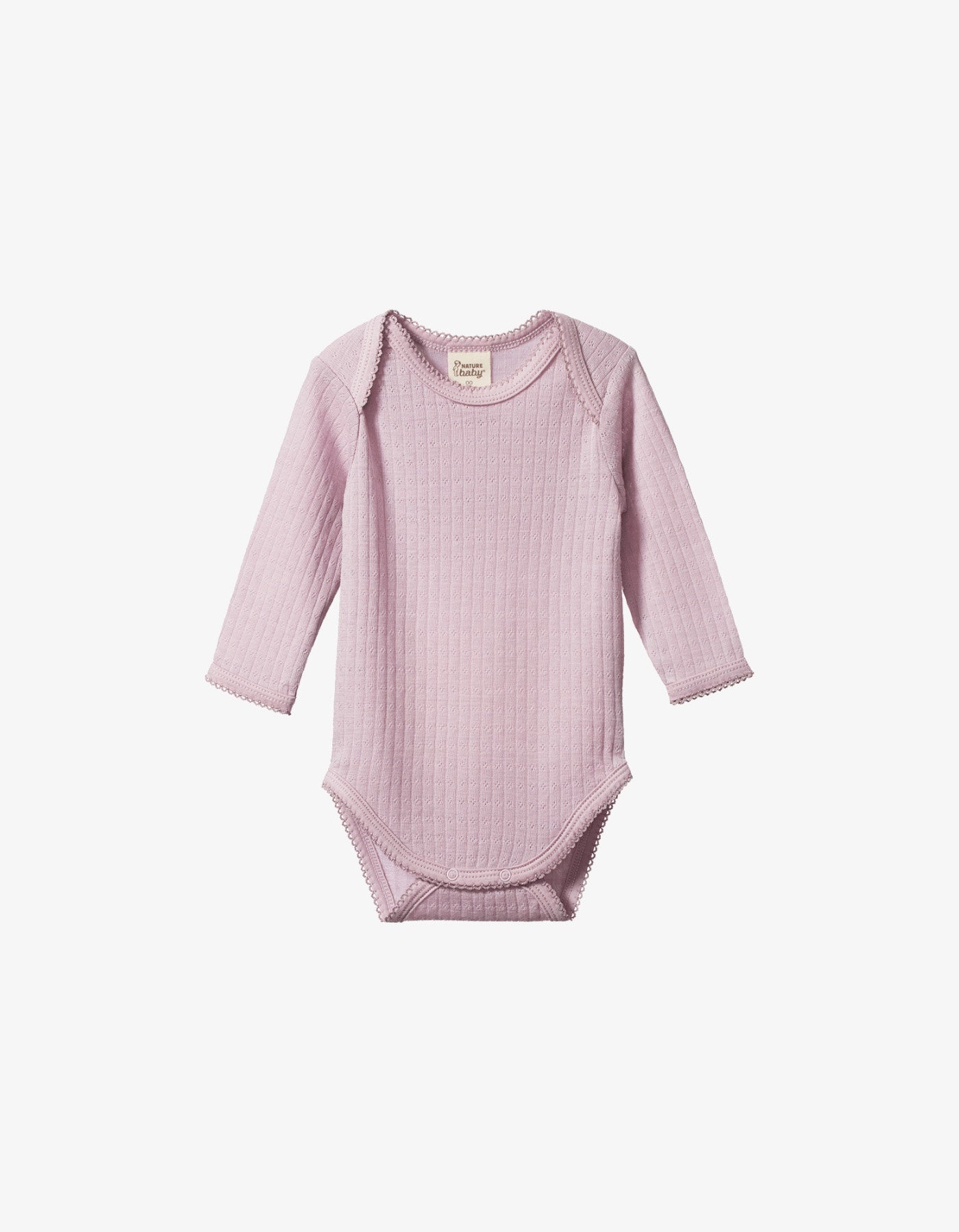 Nature Baby Merino Essentials L/S Bodysuit Pointelle Lilac