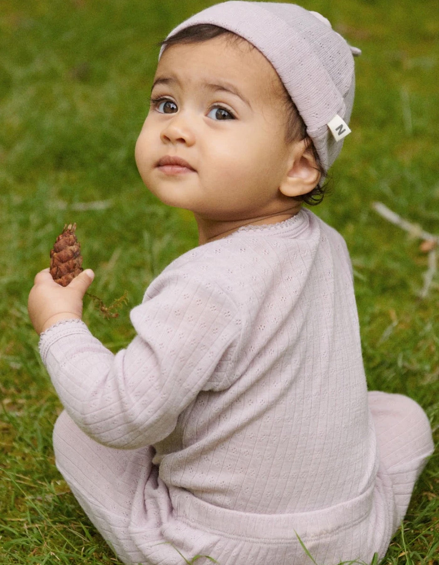 Nature Baby Merino Essentials L/S Bodysuit Pointelle Lilac