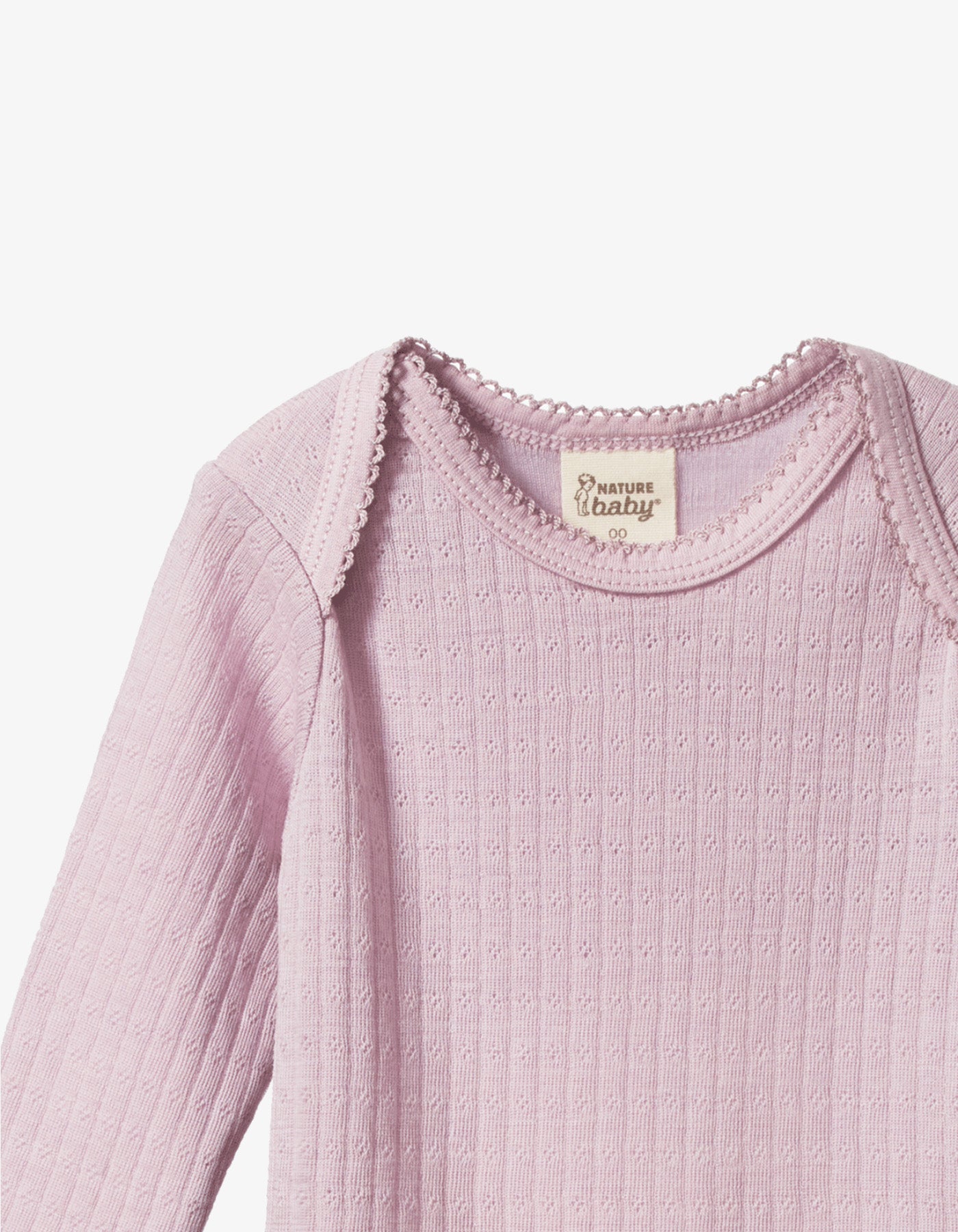 Nature Baby Merino Essentials L/S Bodysuit Pointelle Lilac
