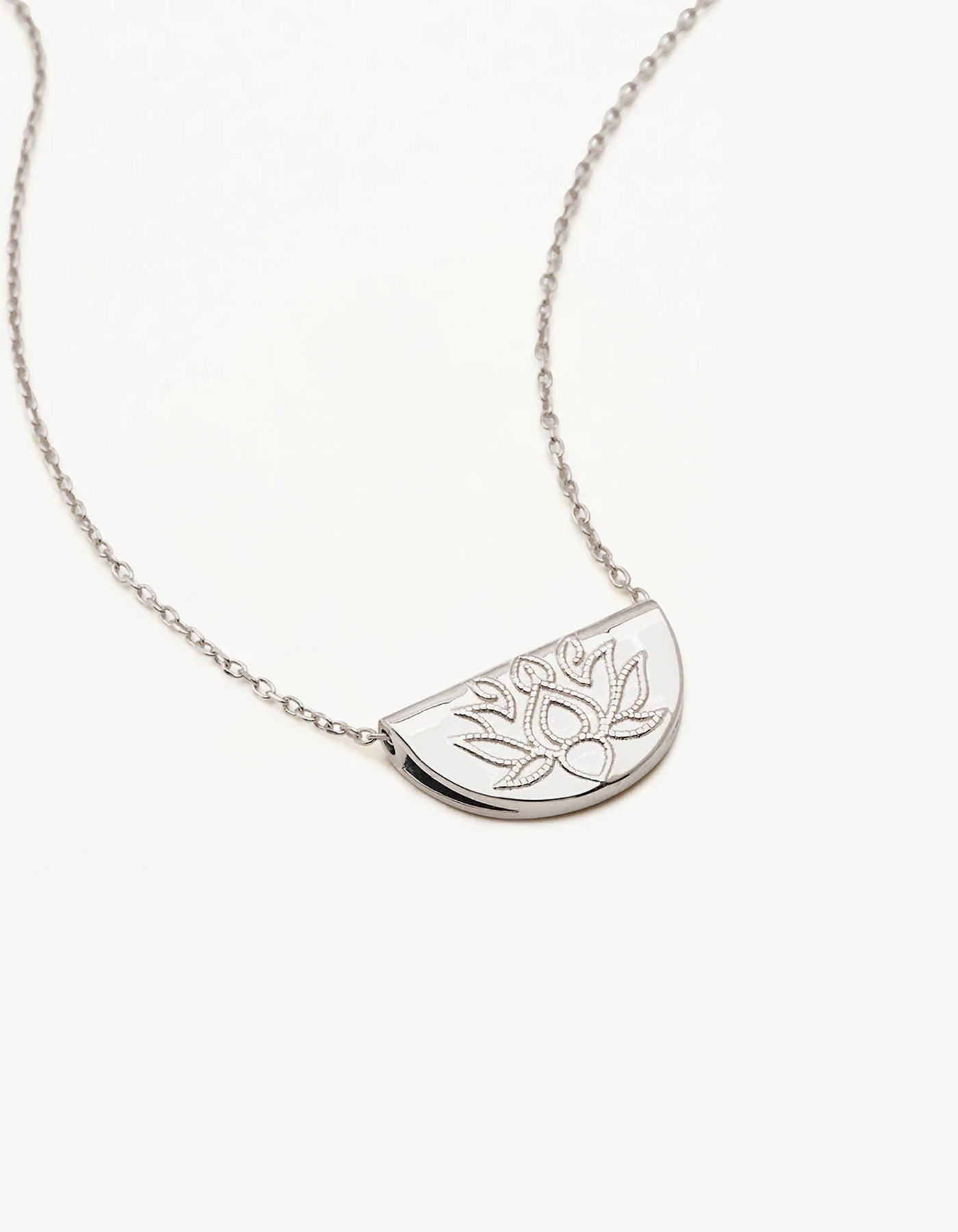 By Charlotte Lotus Short Necklace -Silver
