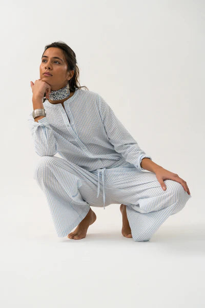 Lollys Laundry Lux Shirt Light Blue Stripe
