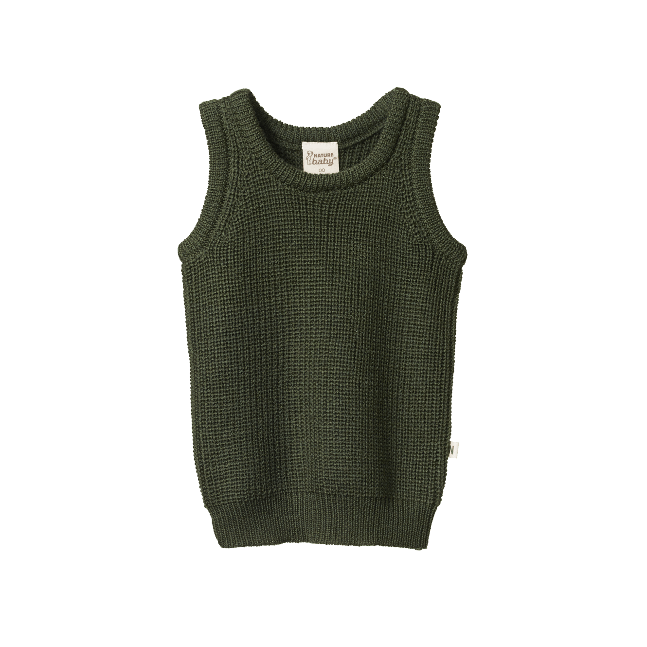 Nature Baby Merino Knit Vest Thyme Chunky Knit