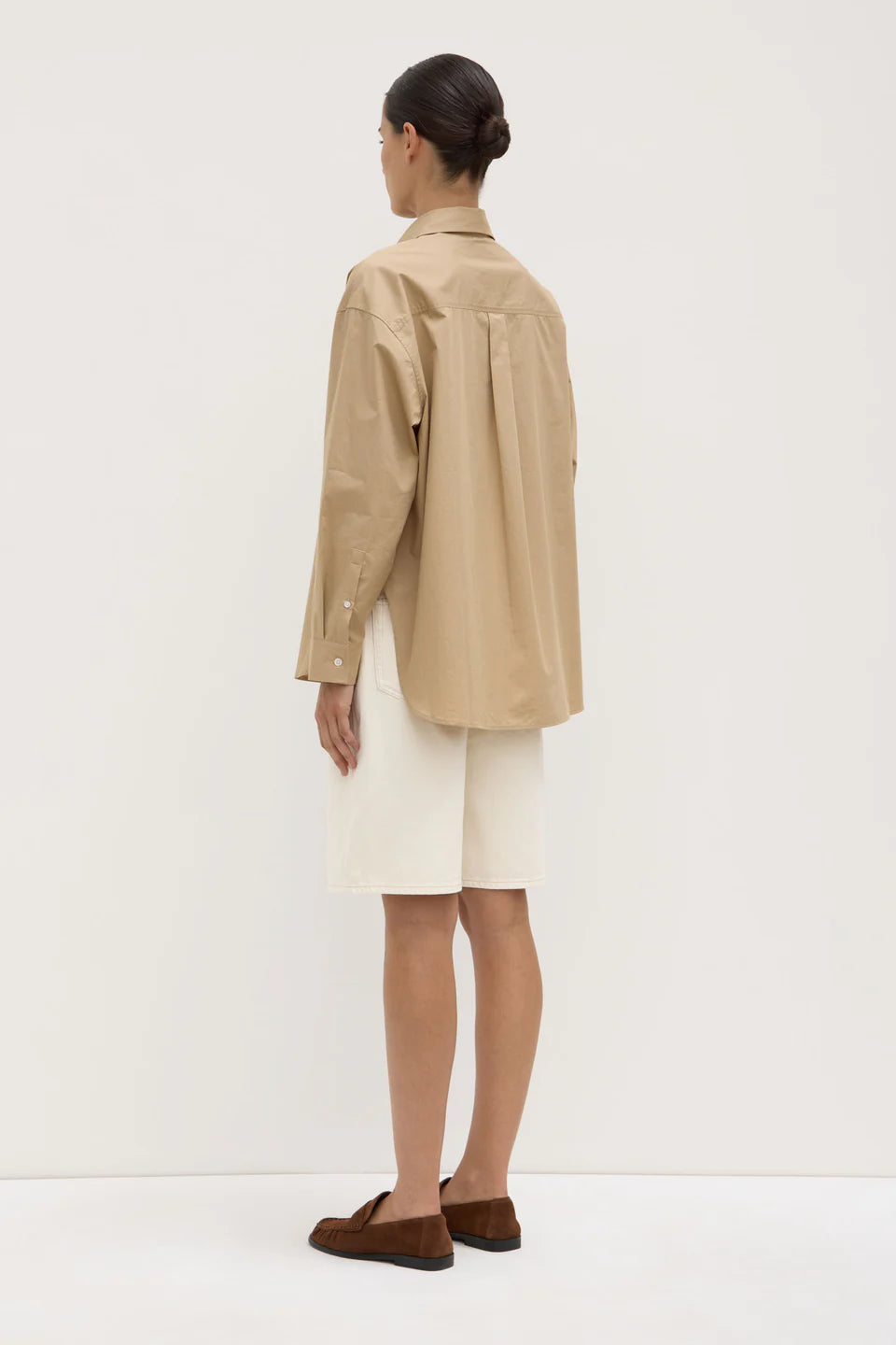 Assembly Label Marigold Poplin Long Sleeve Shirt - Tan