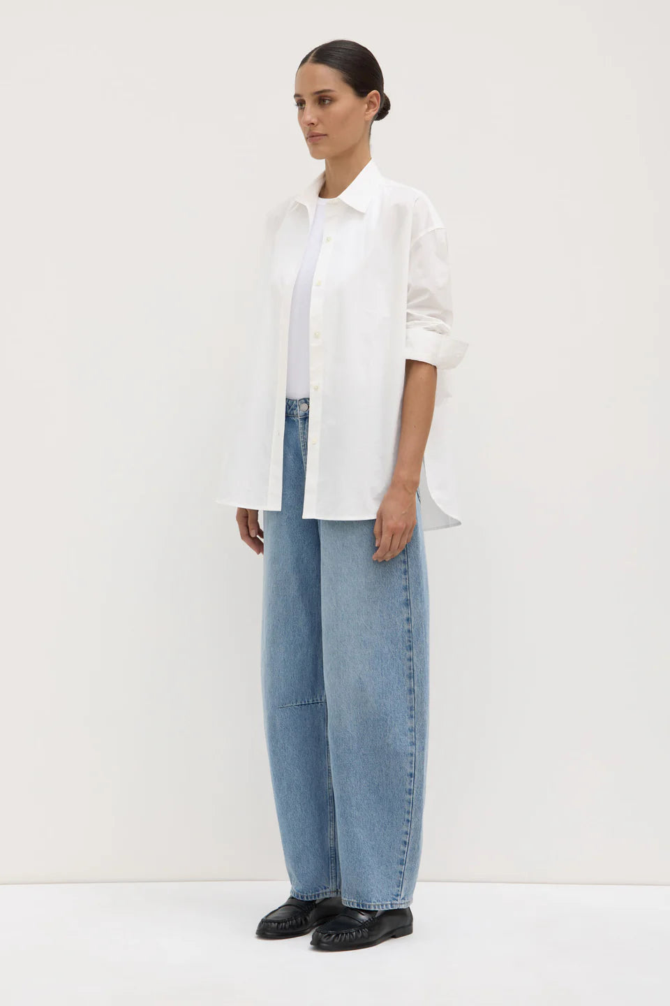 Assembly Label Marigold Poplin Long Sleeve Shirt White