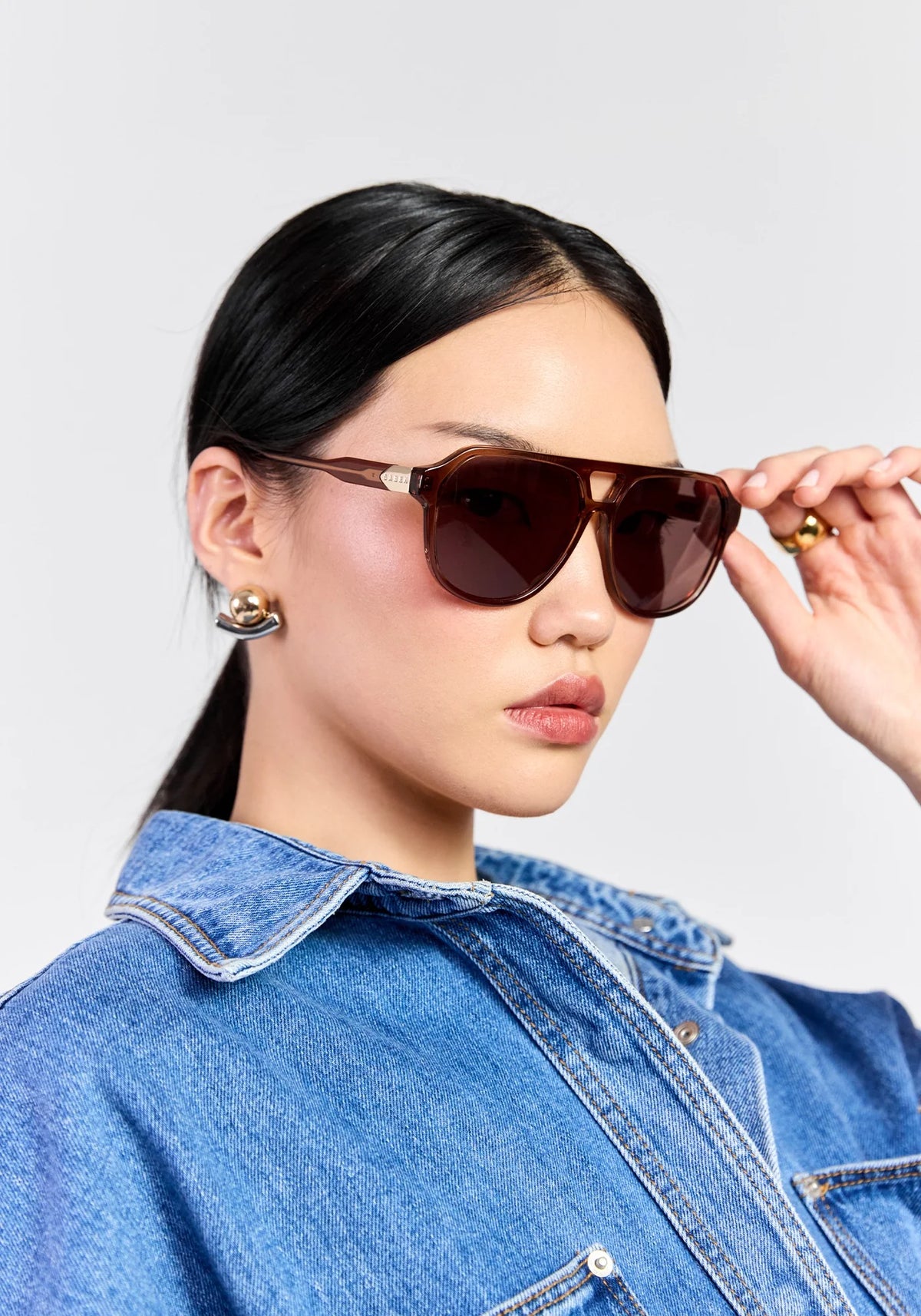 Saben Marlo Sunglasses Sheer Brown