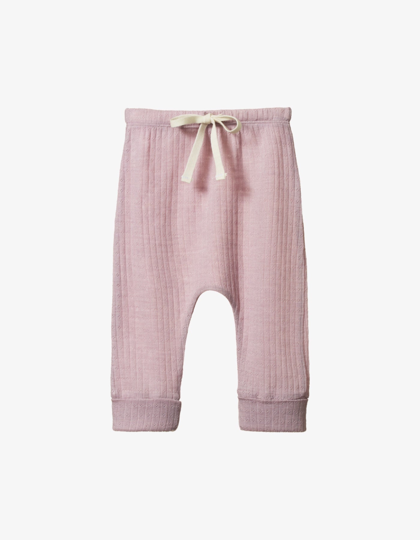 Nature Baby merino pointelle drawstring pants