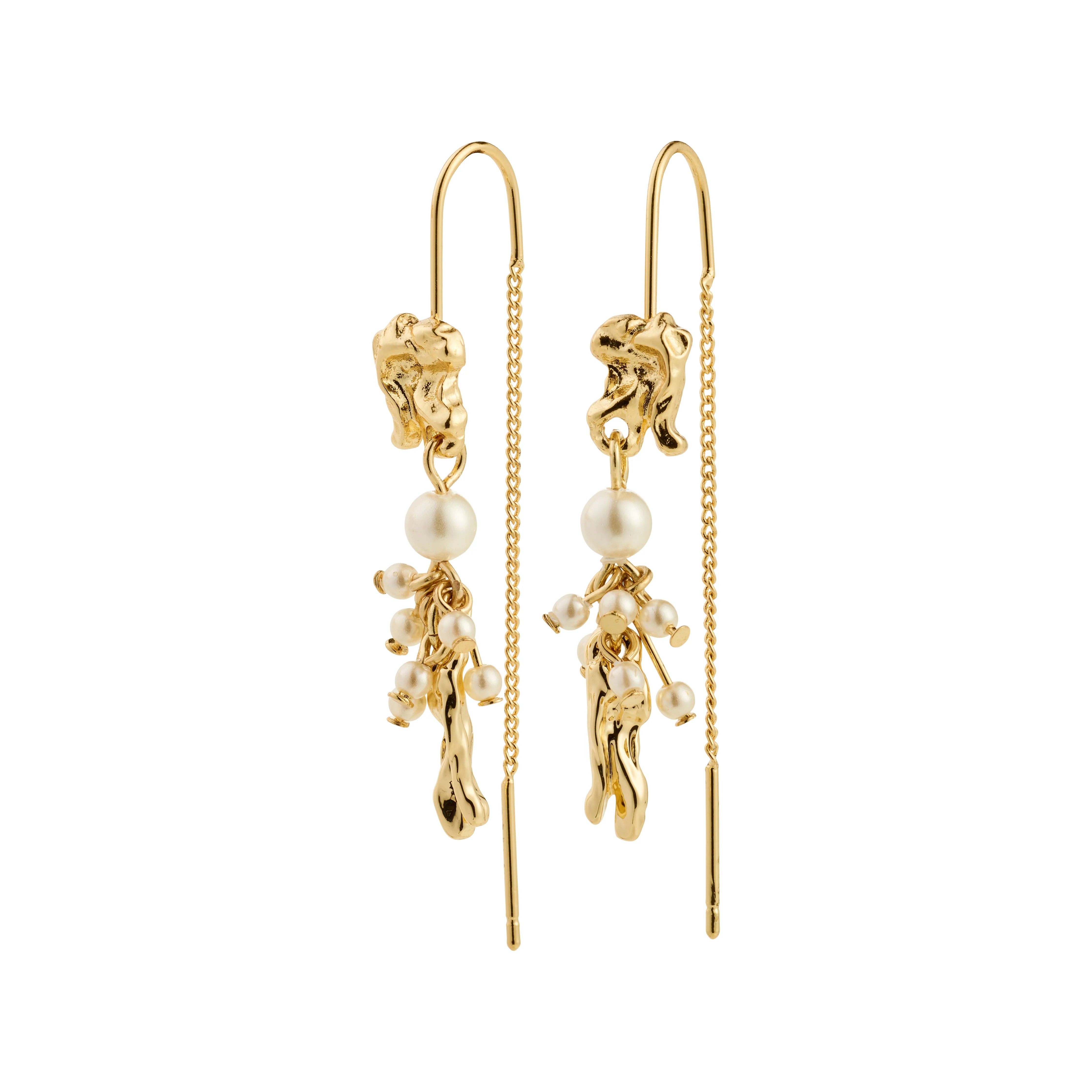 Pilgrim Milo White Earrings - Gold Plated