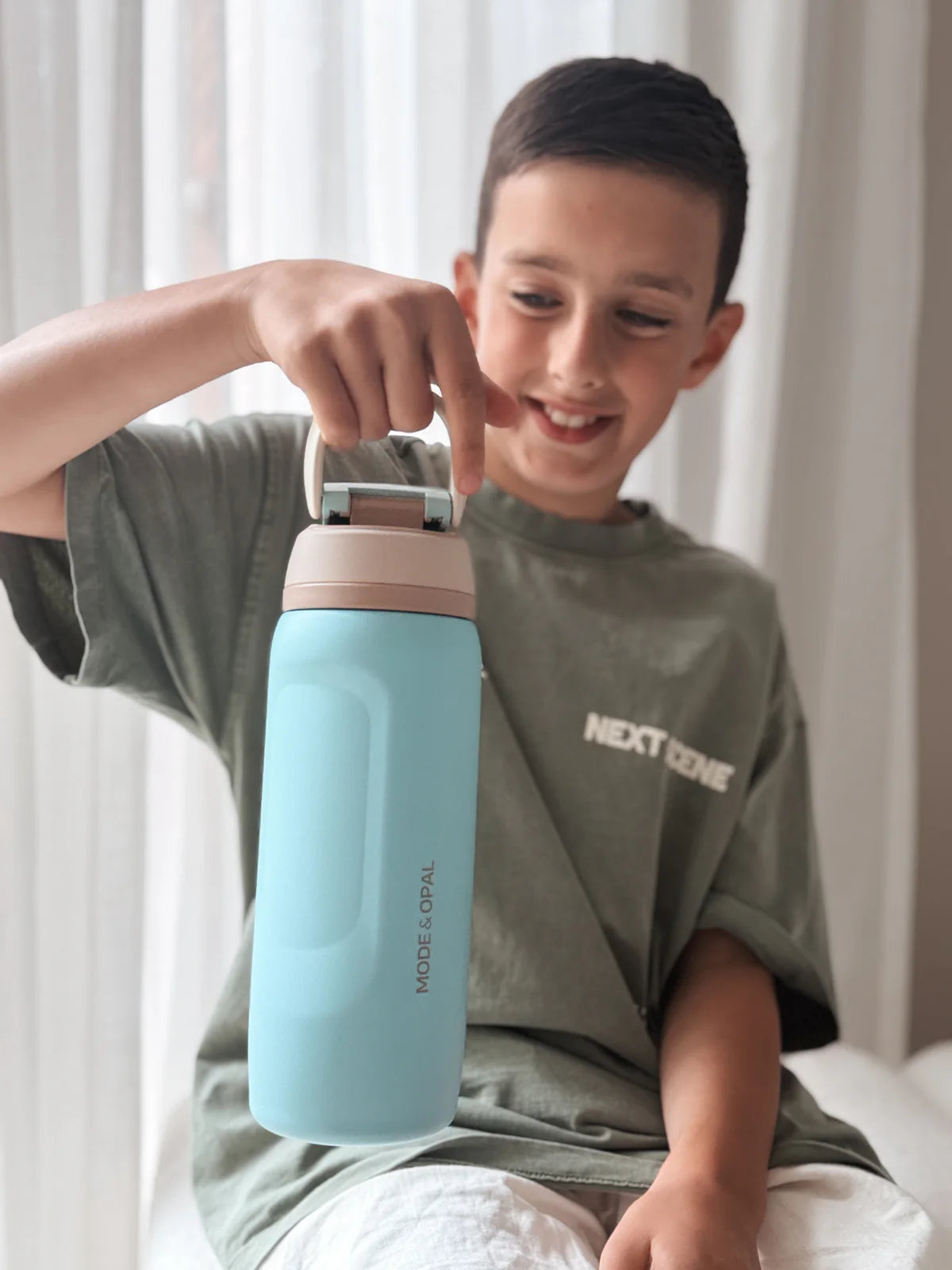 Mode & Opal Insulated Drink Bottle - Powder Blue 940ml